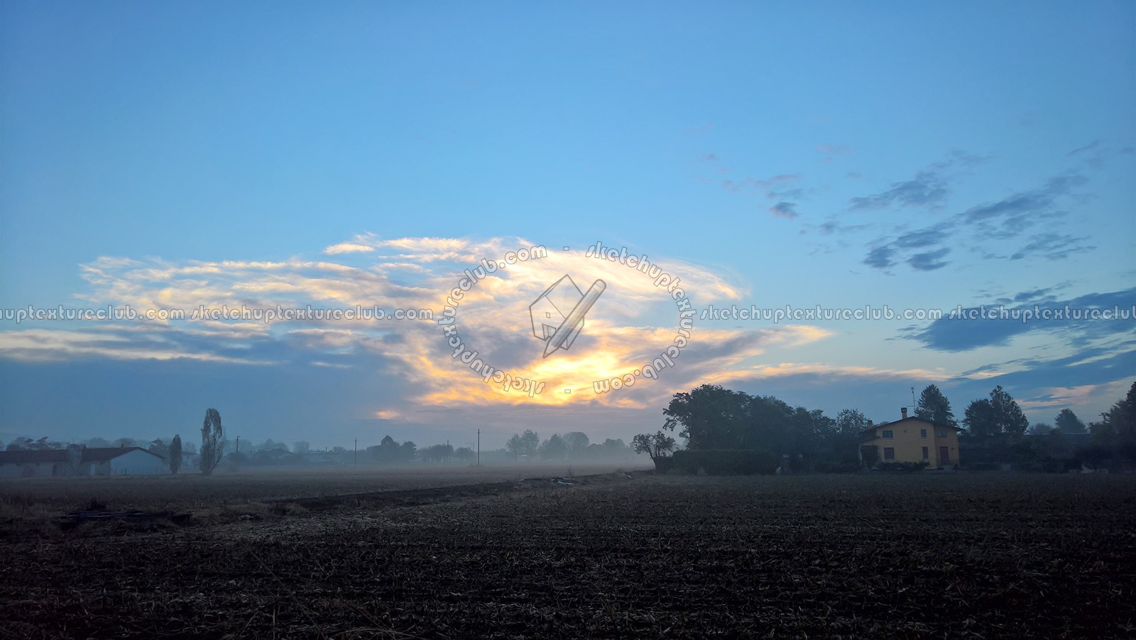 Textures   -   BACKGROUNDS & LANDSCAPES   -   SUNRISES & SUNSETS  - Foggy morning in the countryside landscape 18402