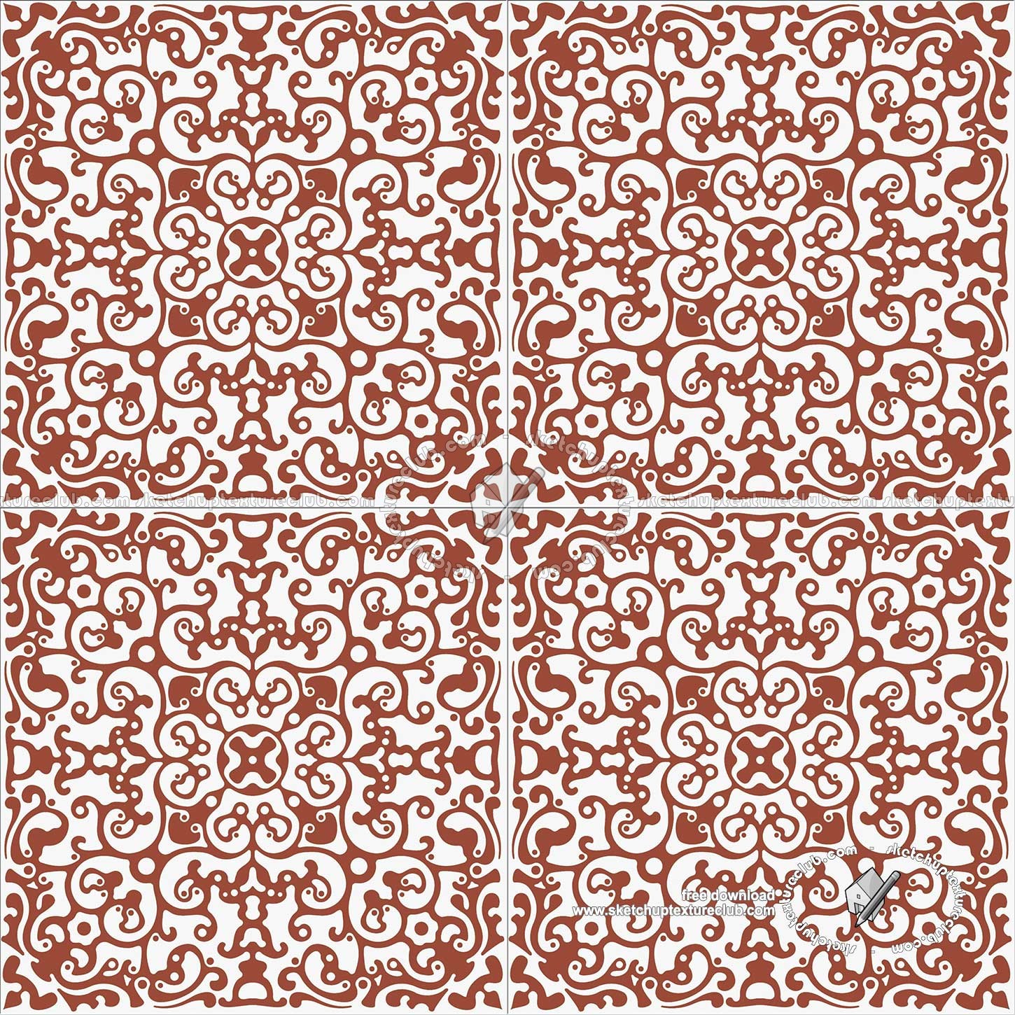 Textures   -   ARCHITECTURE   -   TILES INTERIOR   -   Ornate tiles   -   Mixed patterns  - Ceramic ornate tile texture seamless 20277 (seamless)