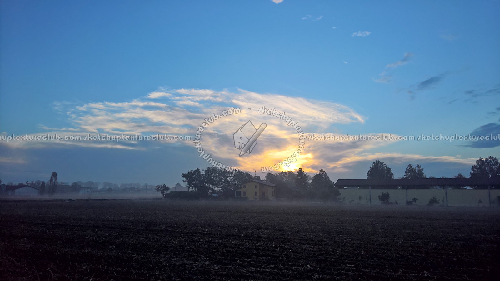 Textures   -   BACKGROUNDS & LANDSCAPES   -   SUNRISES & SUNSETS  - Foggy morning in the countryside landscape 18403