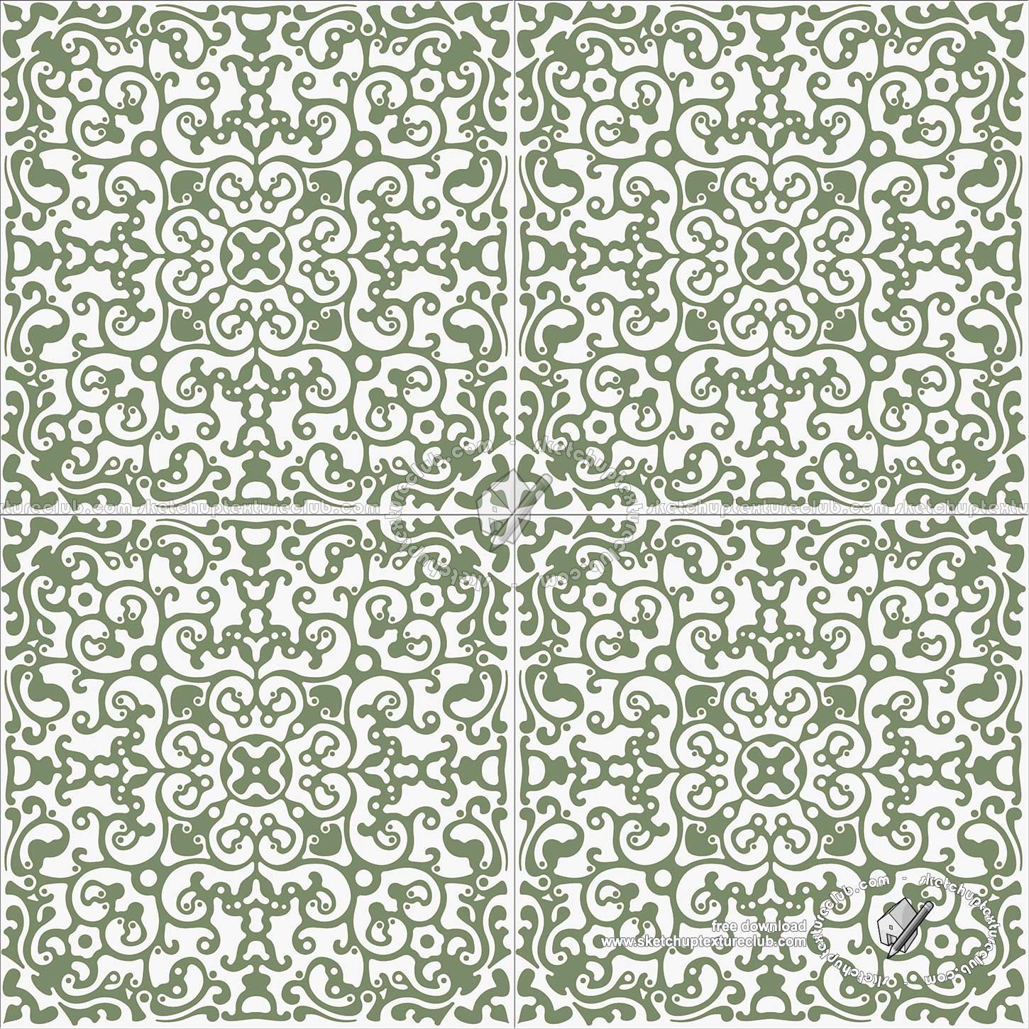 Textures   -   ARCHITECTURE   -   TILES INTERIOR   -   Ornate tiles   -   Mixed patterns  - Ceramic ornate tile texture seamless 20278 (seamless)