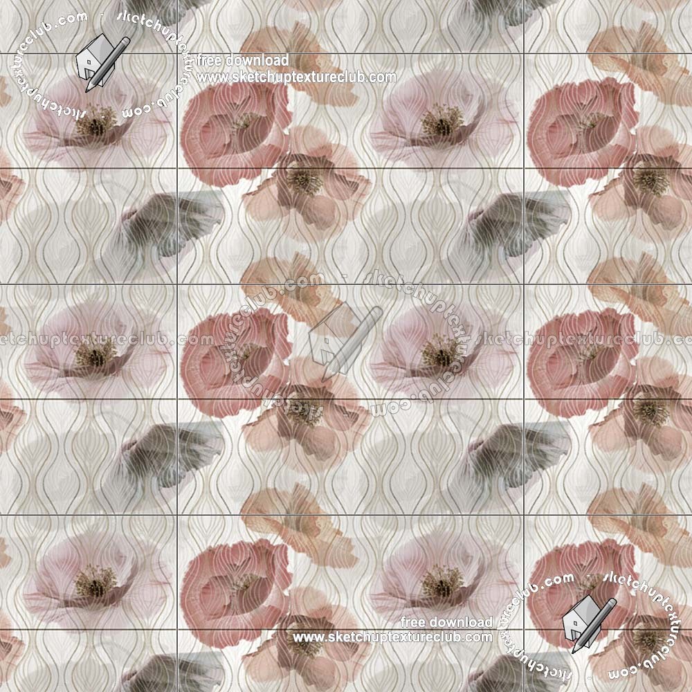 Textures   -   ARCHITECTURE   -   TILES INTERIOR   -   Ornate tiles   -   Floral tiles  - Ceramic floral tiles texture seamless 19213 (seamless)
