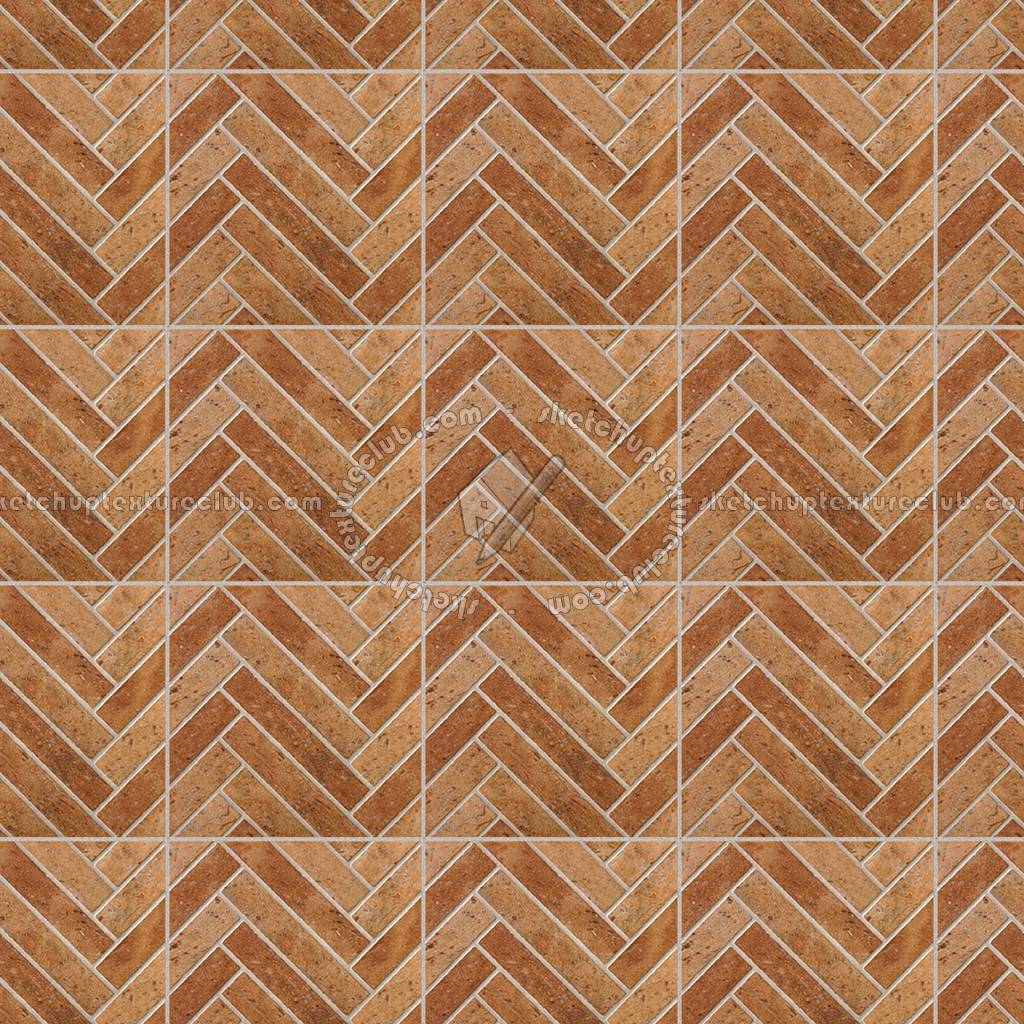Textures   -   ARCHITECTURE   -   PAVING OUTDOOR   -   Terracotta   -   Herringbone  - Cotto paving herringbone outdoor texture seamless 06777 (seamless)