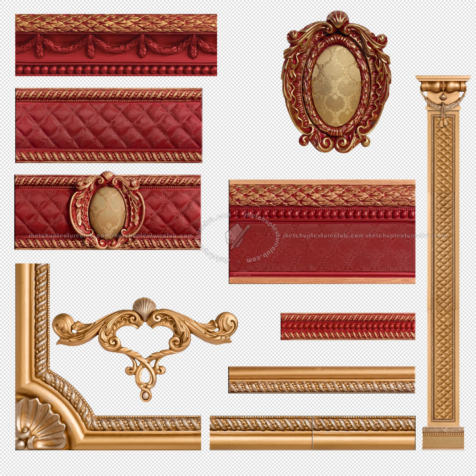 Textures   -   ARCHITECTURE   -   TILES INTERIOR   -   Coordinated themes  - Red boiserie 13947