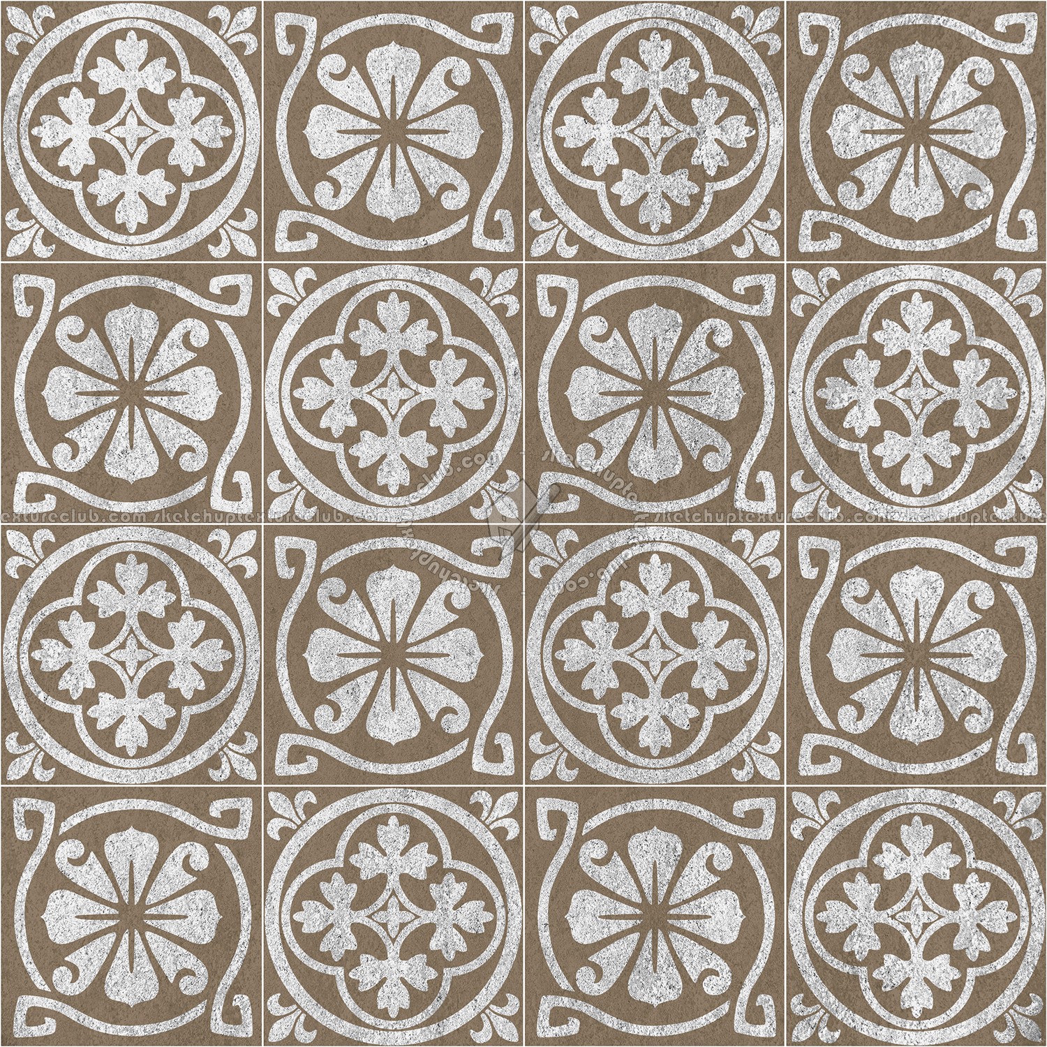 Textures   -   ARCHITECTURE   -   TILES INTERIOR   -   Cement - Encaustic   -   Victorian  - Victorian cement floor tile texture seamless 13707 (seamless)