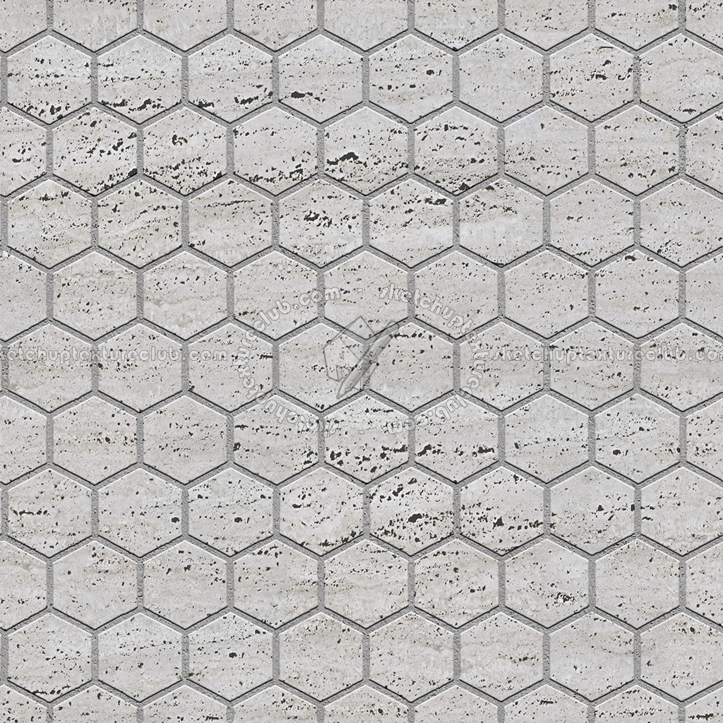 Textures   -   ARCHITECTURE   -   PAVING OUTDOOR   -   Hexagonal  - Travertine paving outdoor hexagonal texture seamless 06040 (seamless)