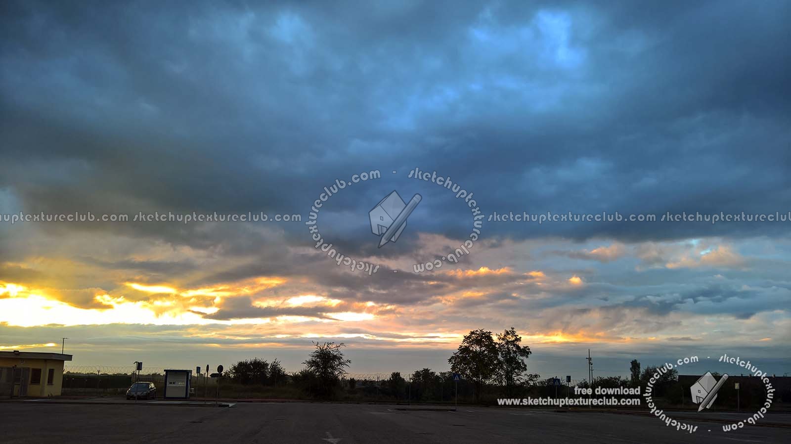 Textures   -   BACKGROUNDS & LANDSCAPES   -   SUNRISES & SUNSETS  - Sunrise with countryside background 19246