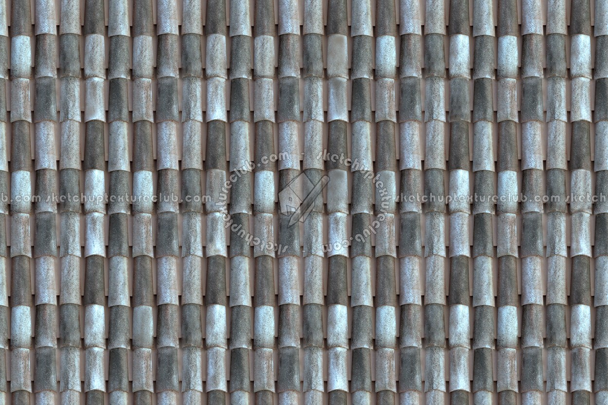 Textures   -   ARCHITECTURE   -   ROOFINGS   -   Clay roofs  - Old clay roofing texture seamless 03401 (seamless)