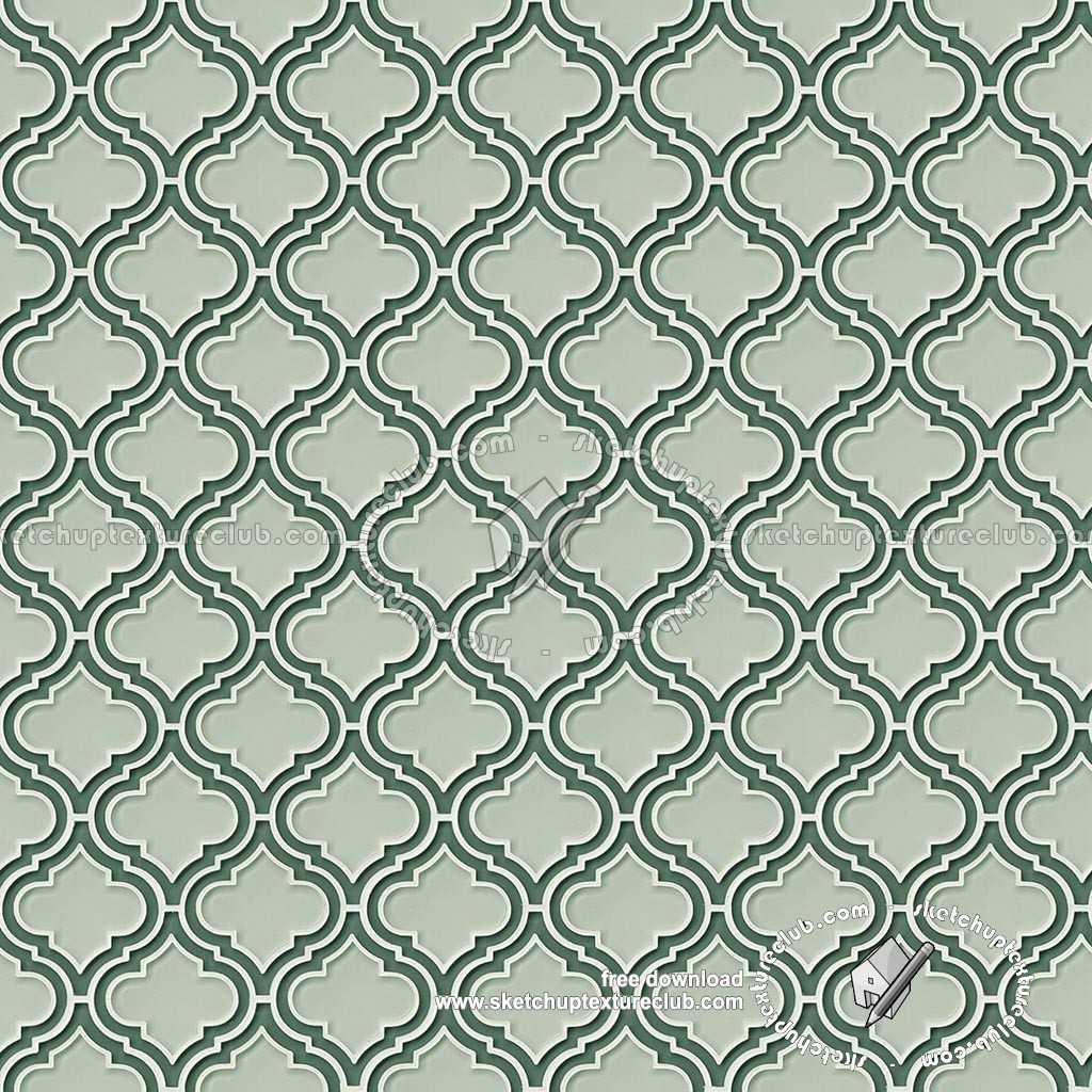 Textures   -   ARCHITECTURE   -   TILES INTERIOR   -   Ornate tiles   -   Geometric patterns  - Arabescque mosaic tile texture seamless 18921 (seamless)