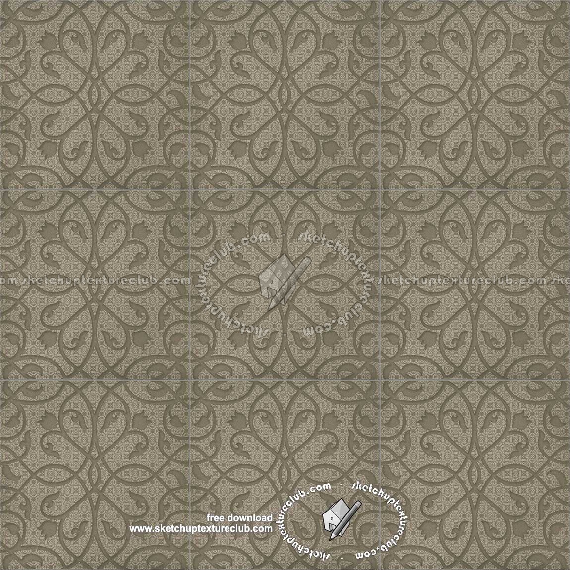 Textures   -   ARCHITECTURE   -   TILES INTERIOR   -   Ornate tiles   -   Mixed patterns  - Ceramic ornate tile texture seamless 20314 (seamless)