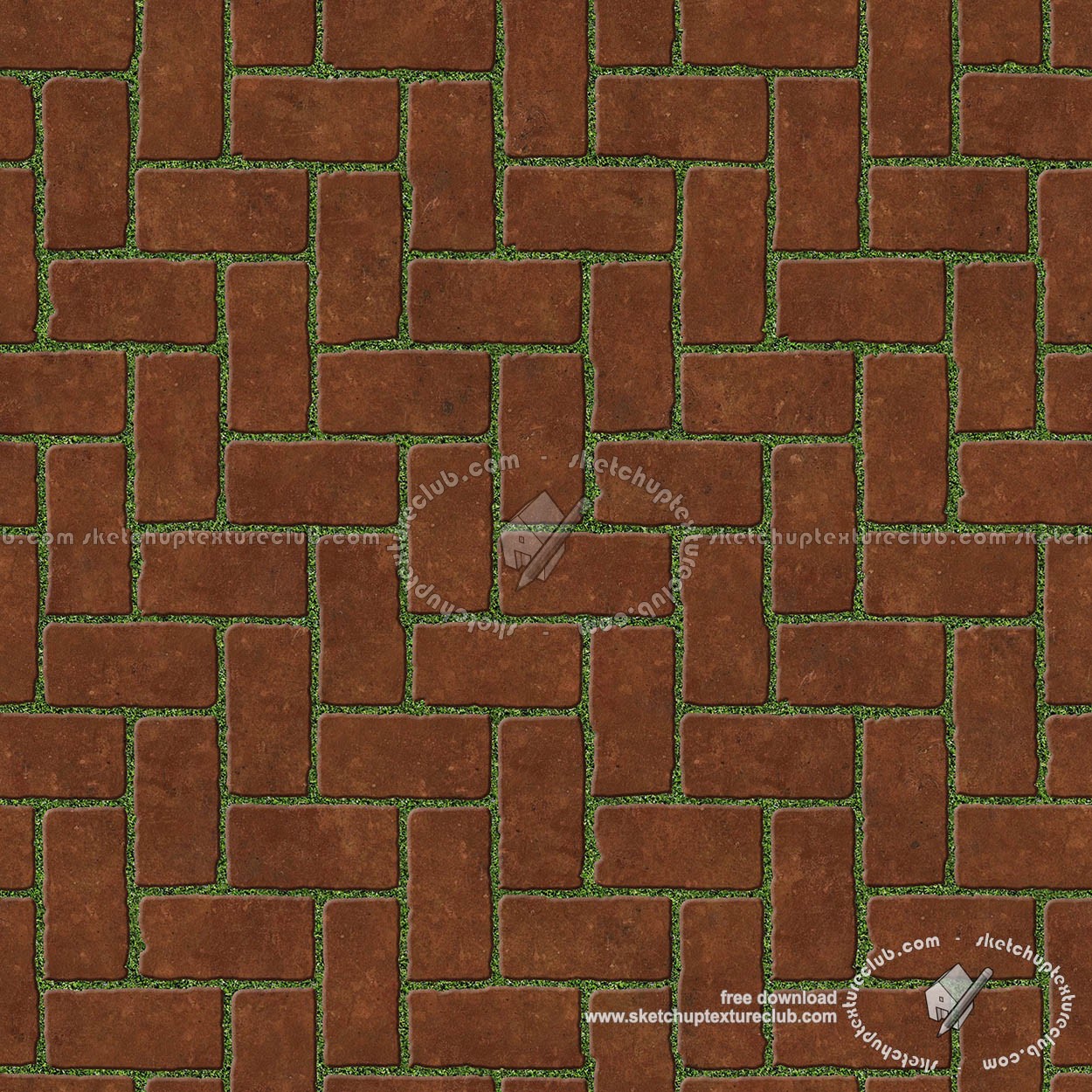 Textures   -   ARCHITECTURE   -   PAVING OUTDOOR   -   Parks Paving  - Terracotta park paving texture seamless 18821 (seamless)