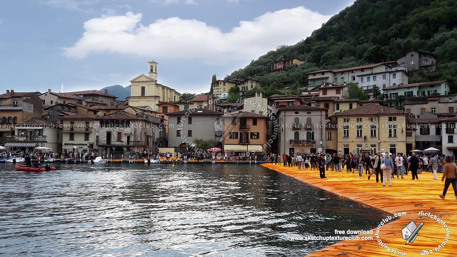 Textures   -   BACKGROUNDS & LANDSCAPES   -   NATURE   -   Lakes  - Italy iseo lake floating piers by christo landscape 18335