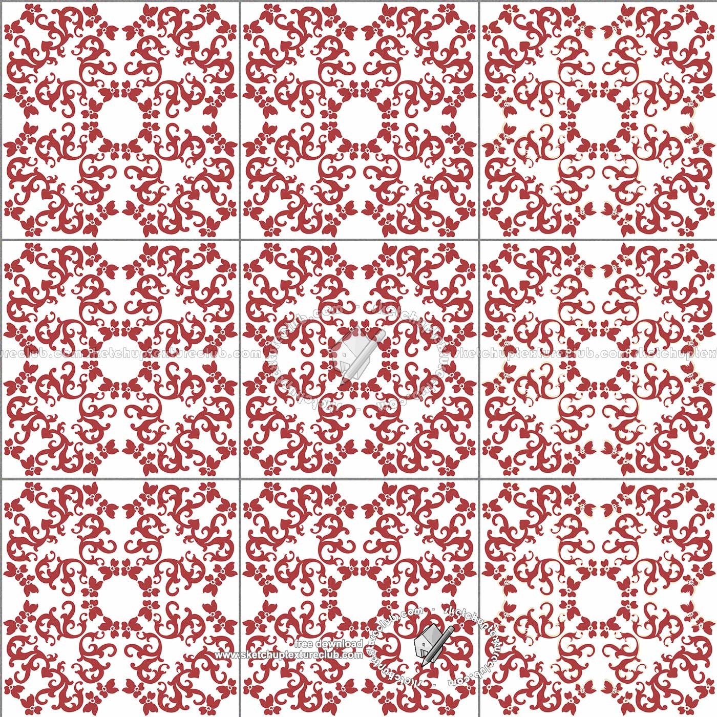 Textures   -   ARCHITECTURE   -   TILES INTERIOR   -   Ornate tiles   -   Mixed patterns  - Ceramic ornate tile texture seamless 20318 (seamless)