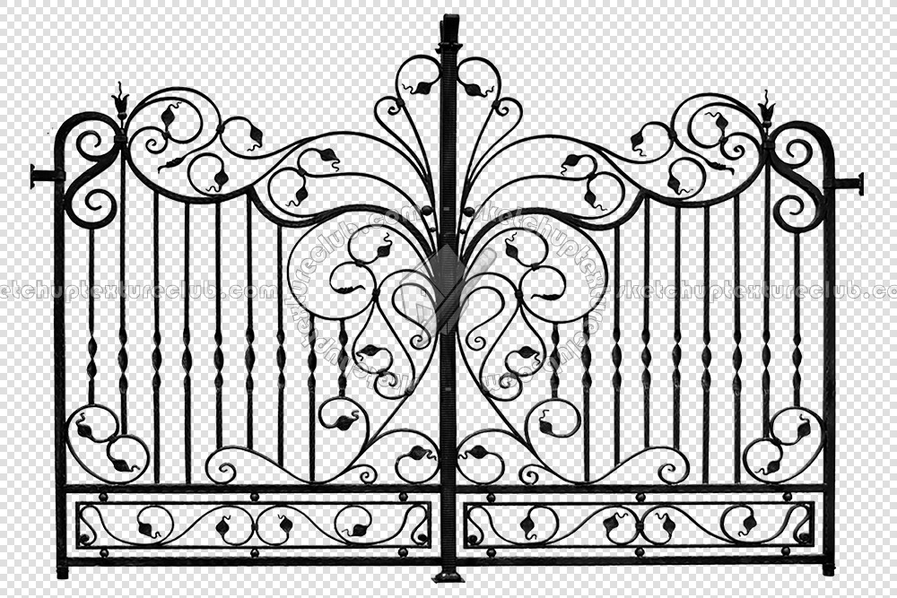 Textures   -   ARCHITECTURE   -   BUILDINGS   -   Gates  - Cut out metal black entrance gate texture 18635