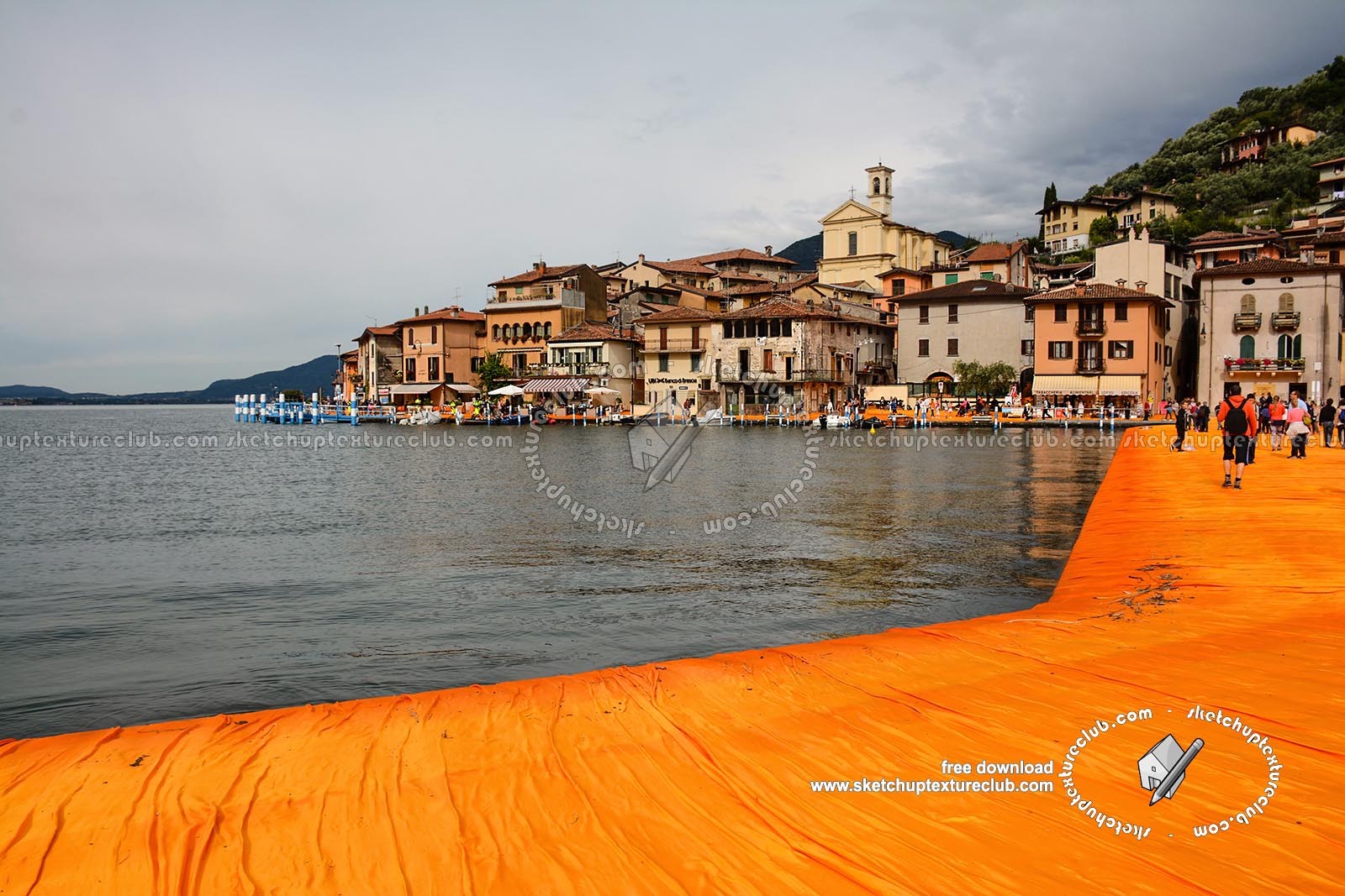 Textures   -   BACKGROUNDS & LANDSCAPES   -   NATURE   -   Lakes  - Italy iseo lake floating piers by christo landscape 18337
