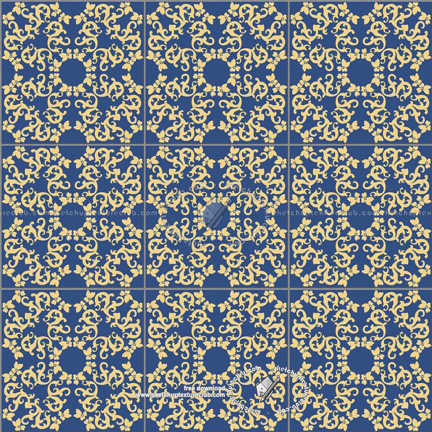 Textures   -   ARCHITECTURE   -   TILES INTERIOR   -   Ornate tiles   -   Mixed patterns  - Ceramic ornate tile texture seamless 20320 (seamless)