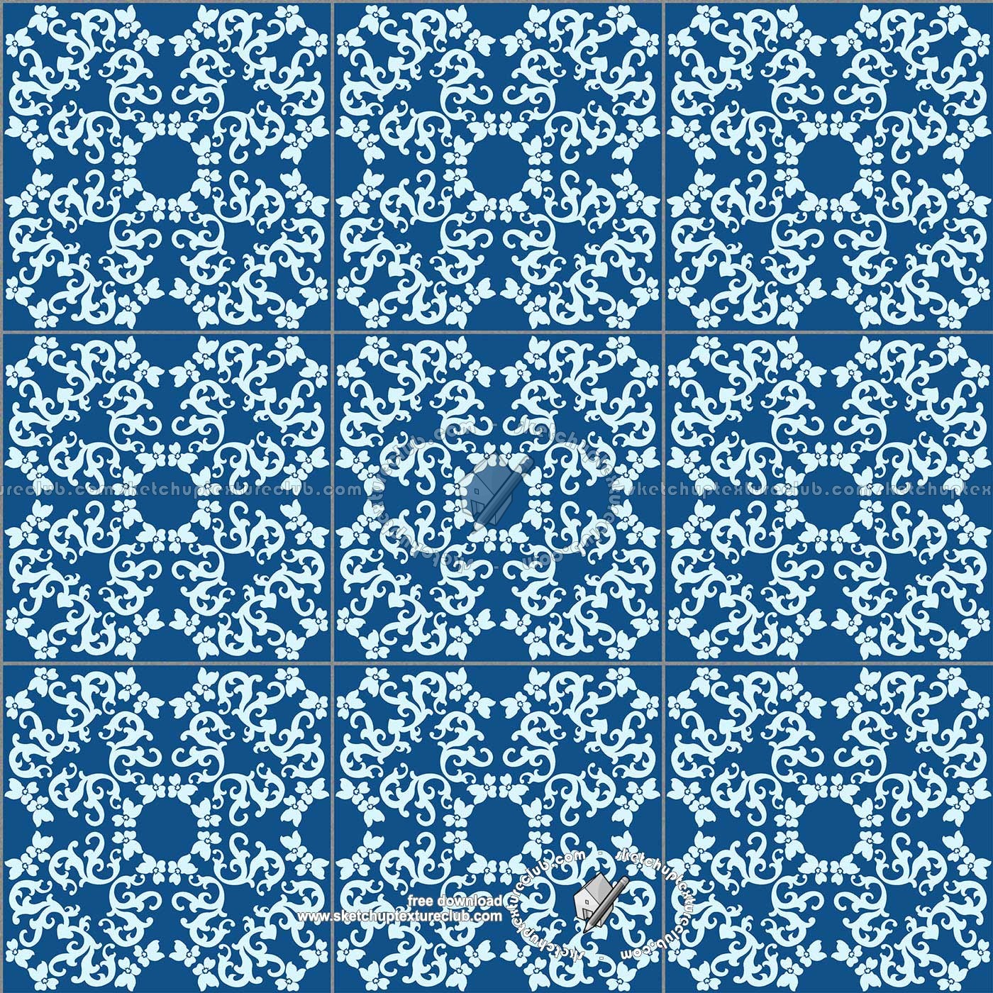 Textures   -   ARCHITECTURE   -   TILES INTERIOR   -   Ornate tiles   -   Mixed patterns  - Ceramic ornate tile texture seamless 20322 (seamless)