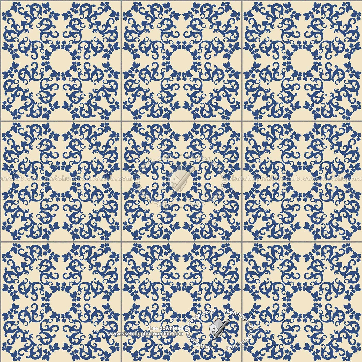 Textures   -   ARCHITECTURE   -   TILES INTERIOR   -   Ornate tiles   -   Mixed patterns  - Ceramic ornate tile texture seamless 20326 (seamless)