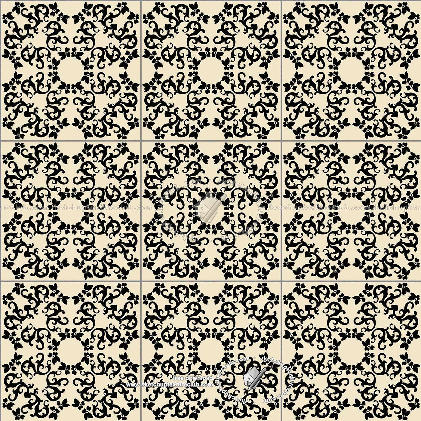 Textures   -   ARCHITECTURE   -   TILES INTERIOR   -   Ornate tiles   -   Mixed patterns  - Ceramic ornate tile texture seamless 20327 (seamless)