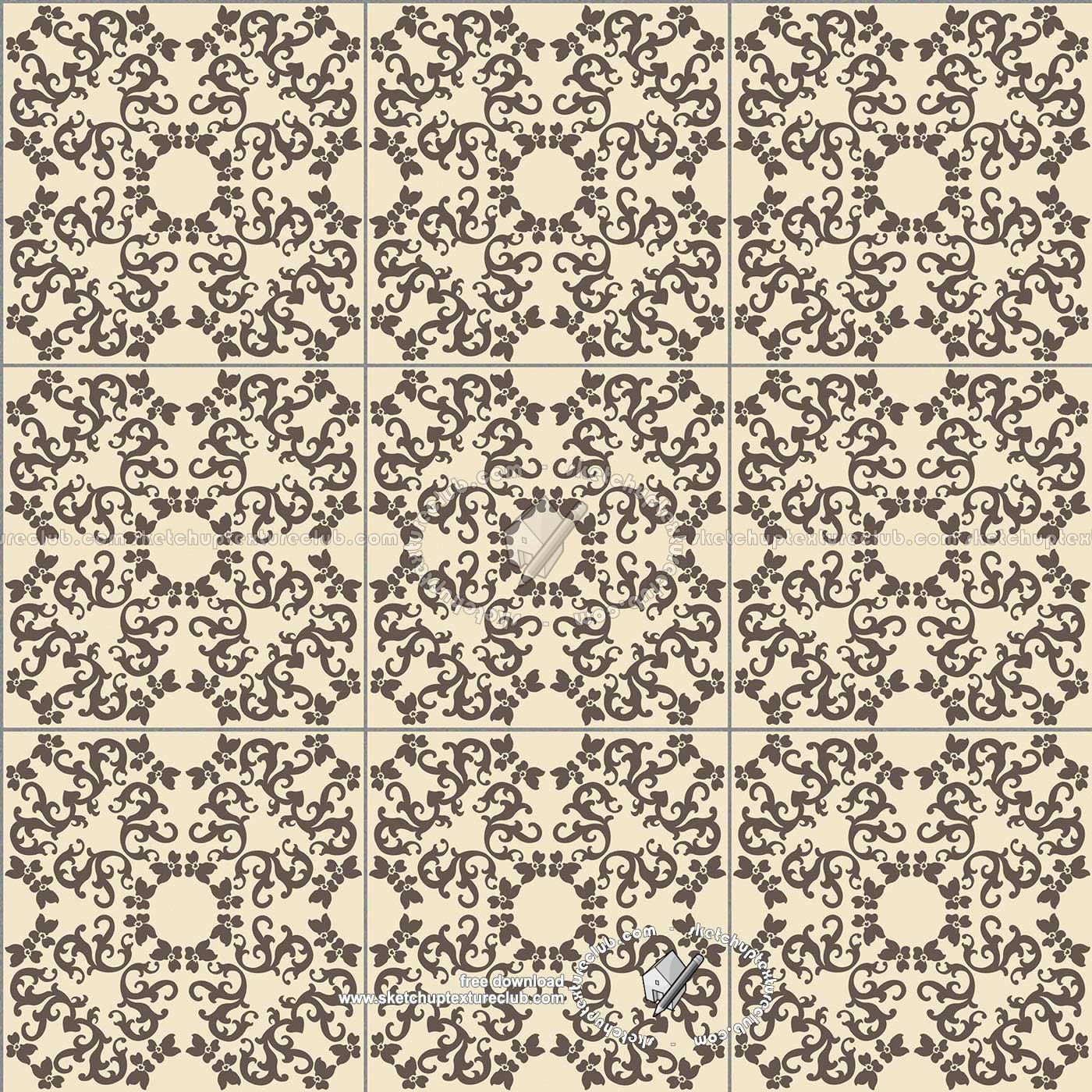 Textures   -   ARCHITECTURE   -   TILES INTERIOR   -   Ornate tiles   -   Mixed patterns  - Ceramic ornate tile texture seamless 20328 (seamless)