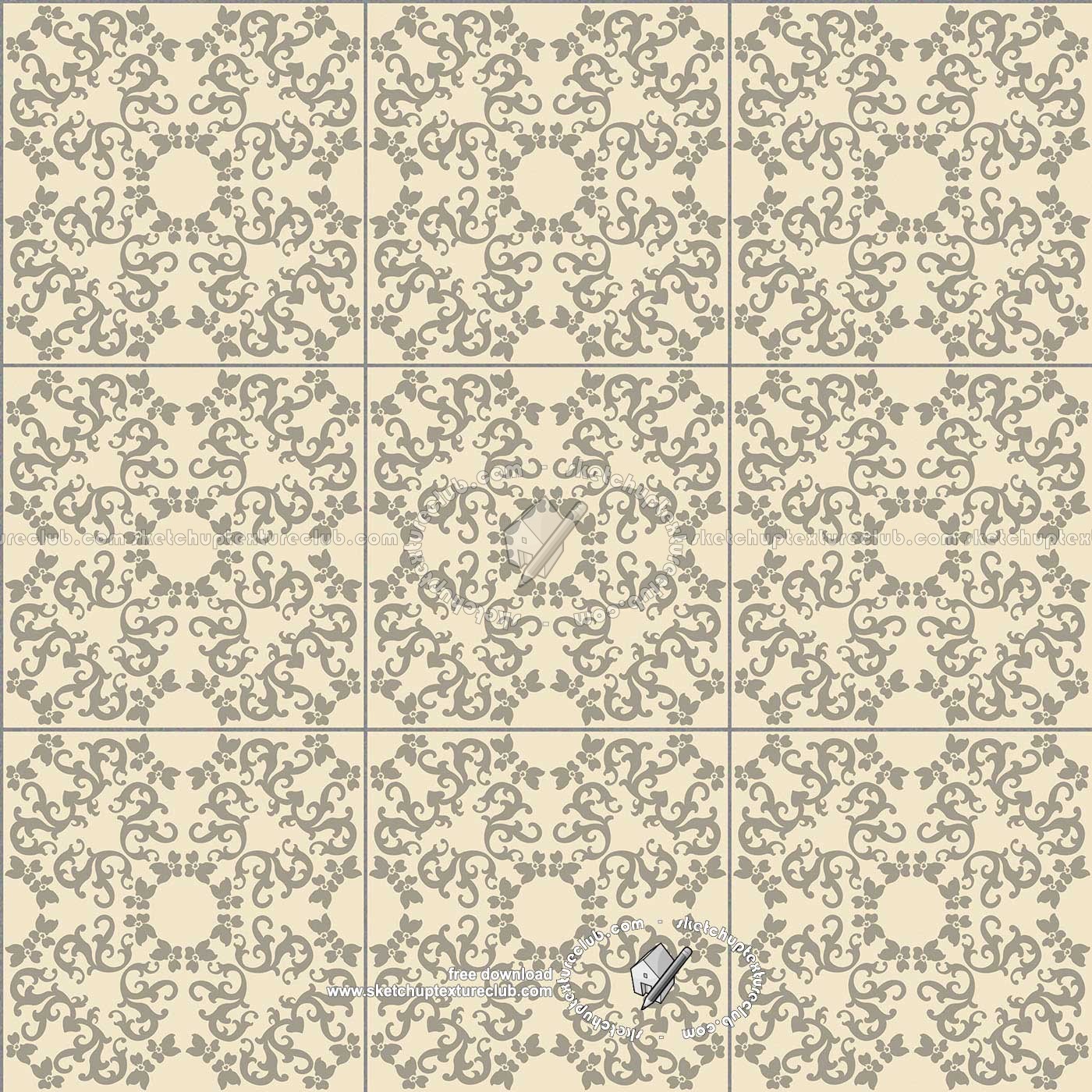 Textures   -   ARCHITECTURE   -   TILES INTERIOR   -   Ornate tiles   -   Mixed patterns  - Ceramic ornate tile texture seamless 20329 (seamless)