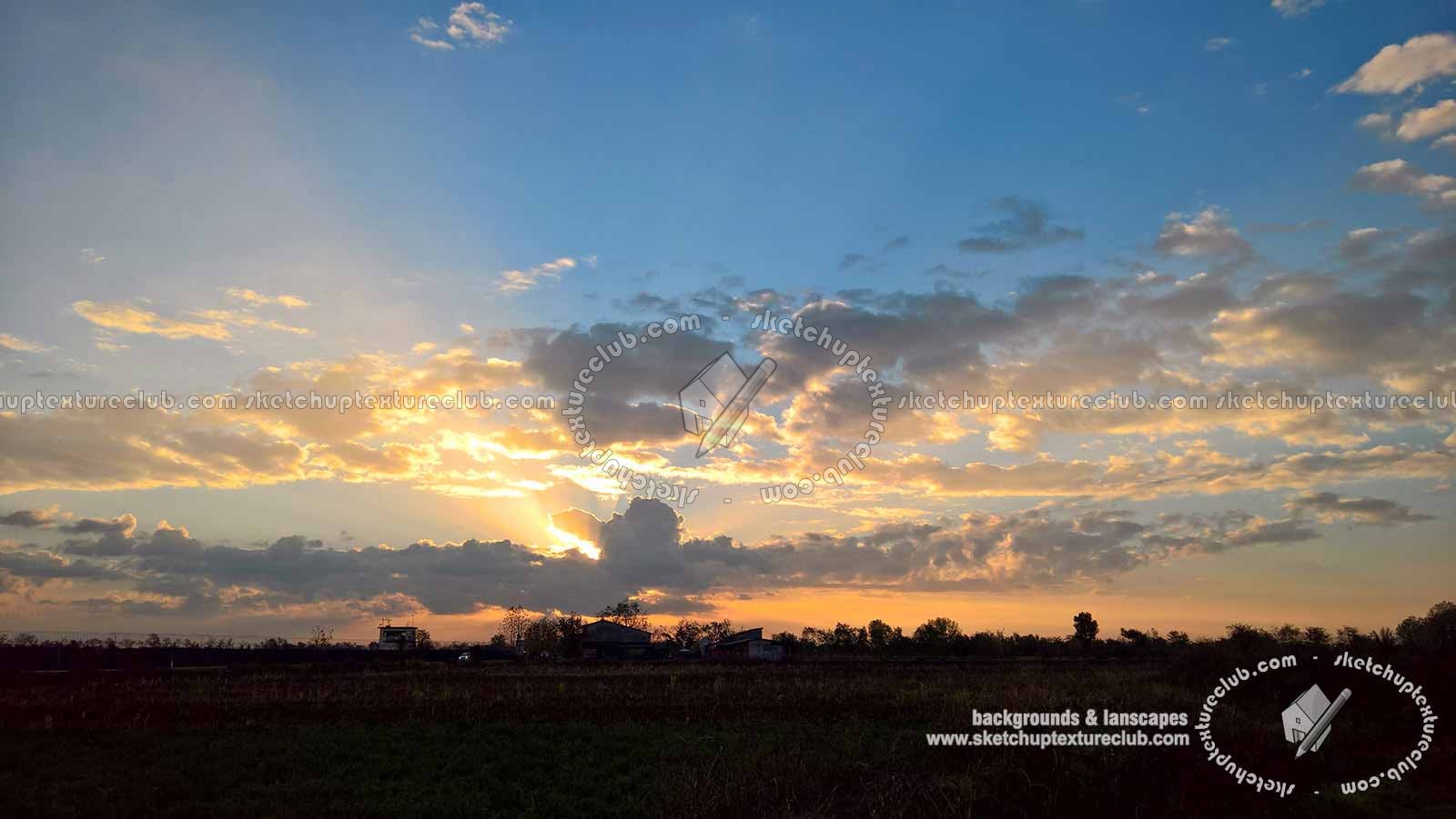 Textures   -   BACKGROUNDS & LANDSCAPES   -   SUNRISES & SUNSETS  - Autumn sunrise with countryside background 21027