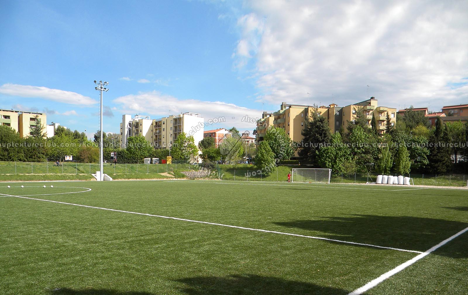 Textures   -   BACKGROUNDS & LANDSCAPES   -   CITY & TOWNS  - Urban area with sports field landscape 19026
