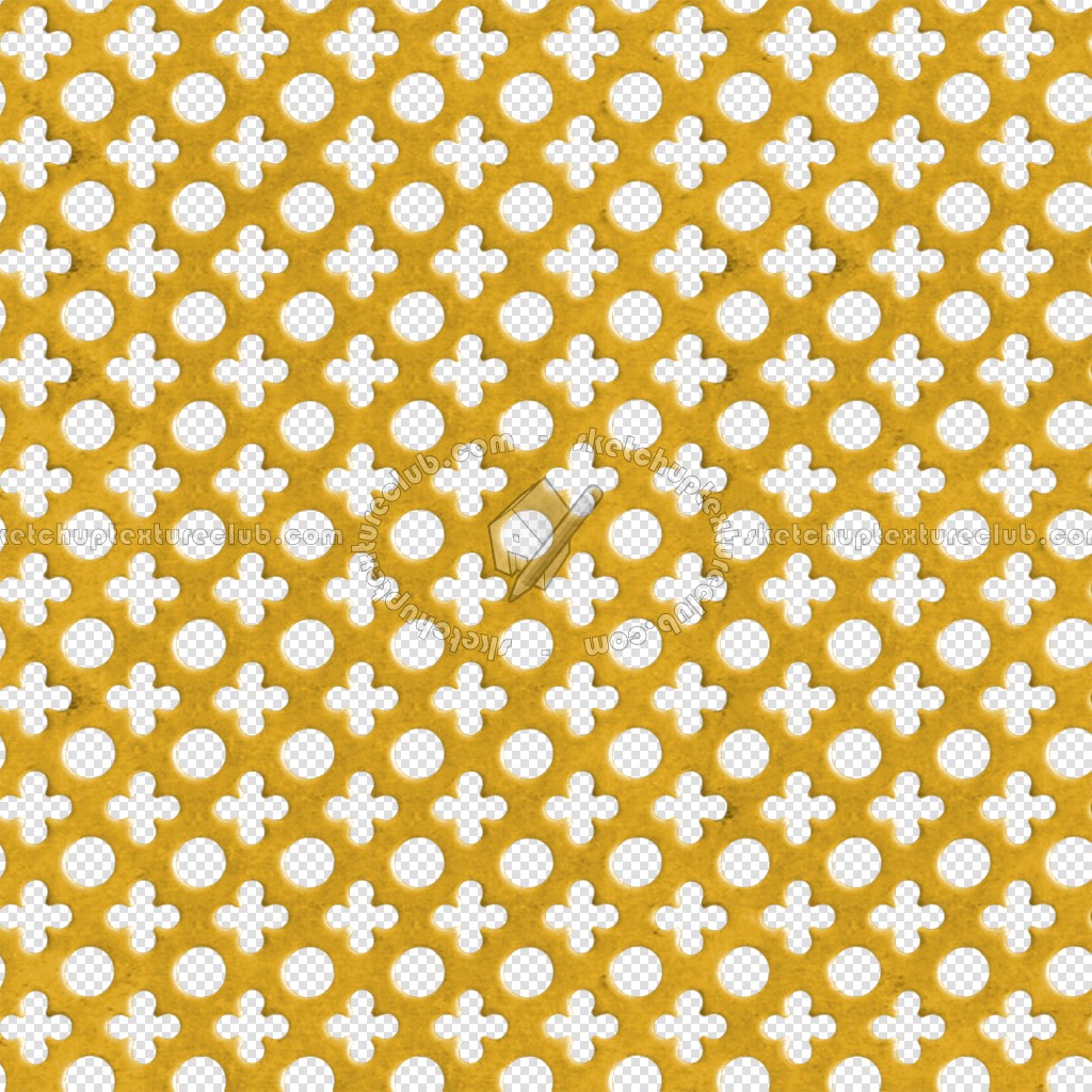 Textures   -   MATERIALS   -   METALS   -   Perforated  - Yellow perforated metal texture seamless 10558 (seamless)