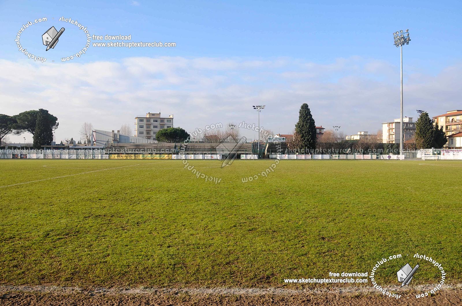 Textures   -   BACKGROUNDS & LANDSCAPES   -   CITY & TOWNS  - Urban area with sports field landscape 19029