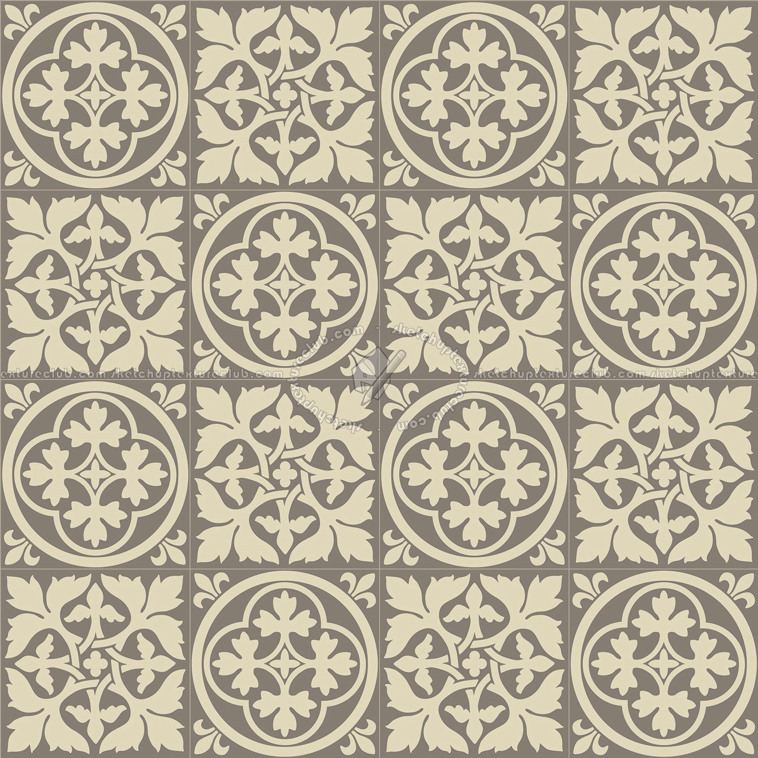 Textures   -   ARCHITECTURE   -   TILES INTERIOR   -   Cement - Encaustic   -   Victorian  - Victorian cement floor tile texture seamless 13744 (seamless)