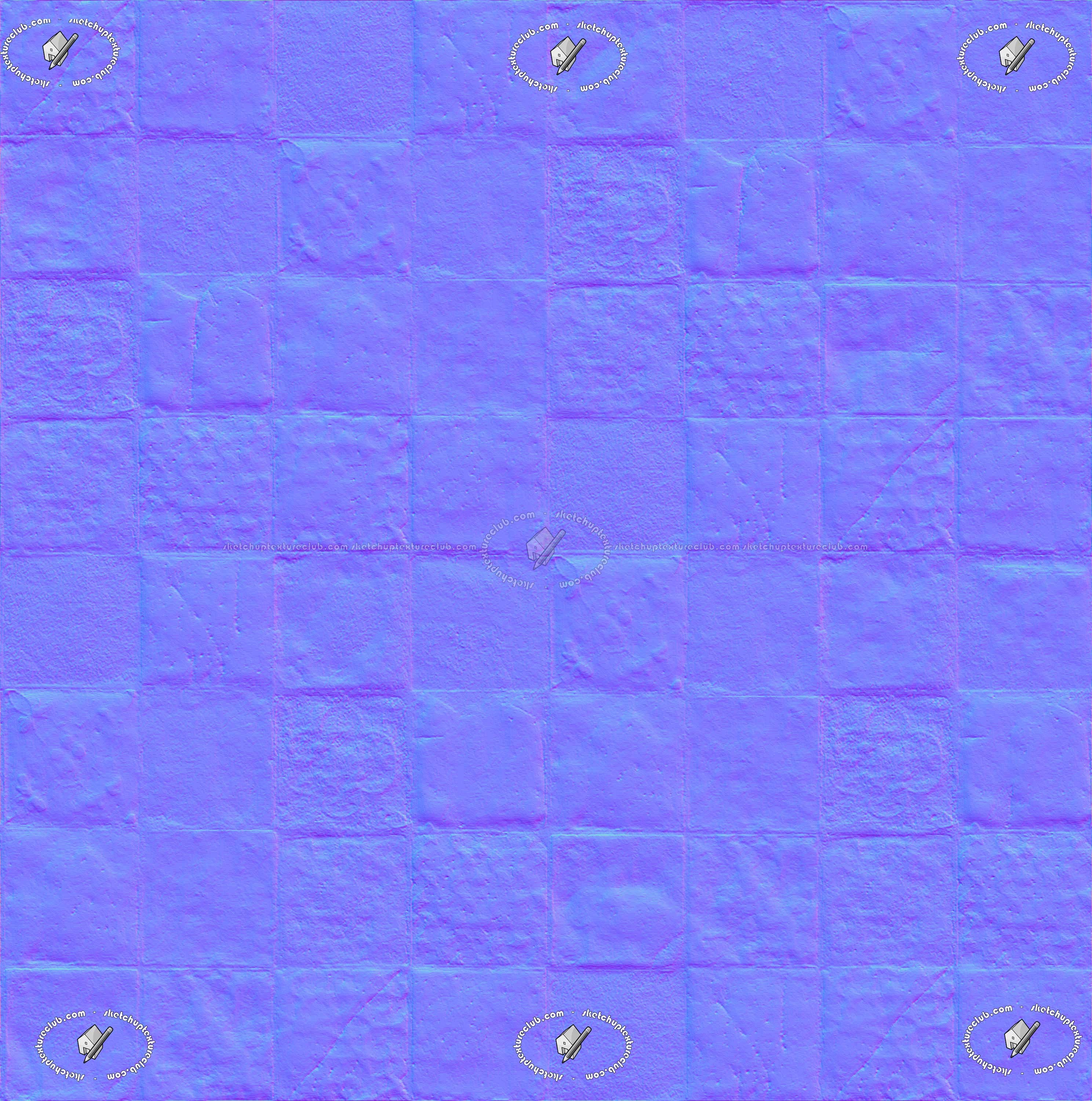 Textures   -   ARCHITECTURE   -   TILES INTERIOR   -   Cement - Encaustic   -   Cement  - Damaged cement concrete tile texture seamless 20848 - Normal