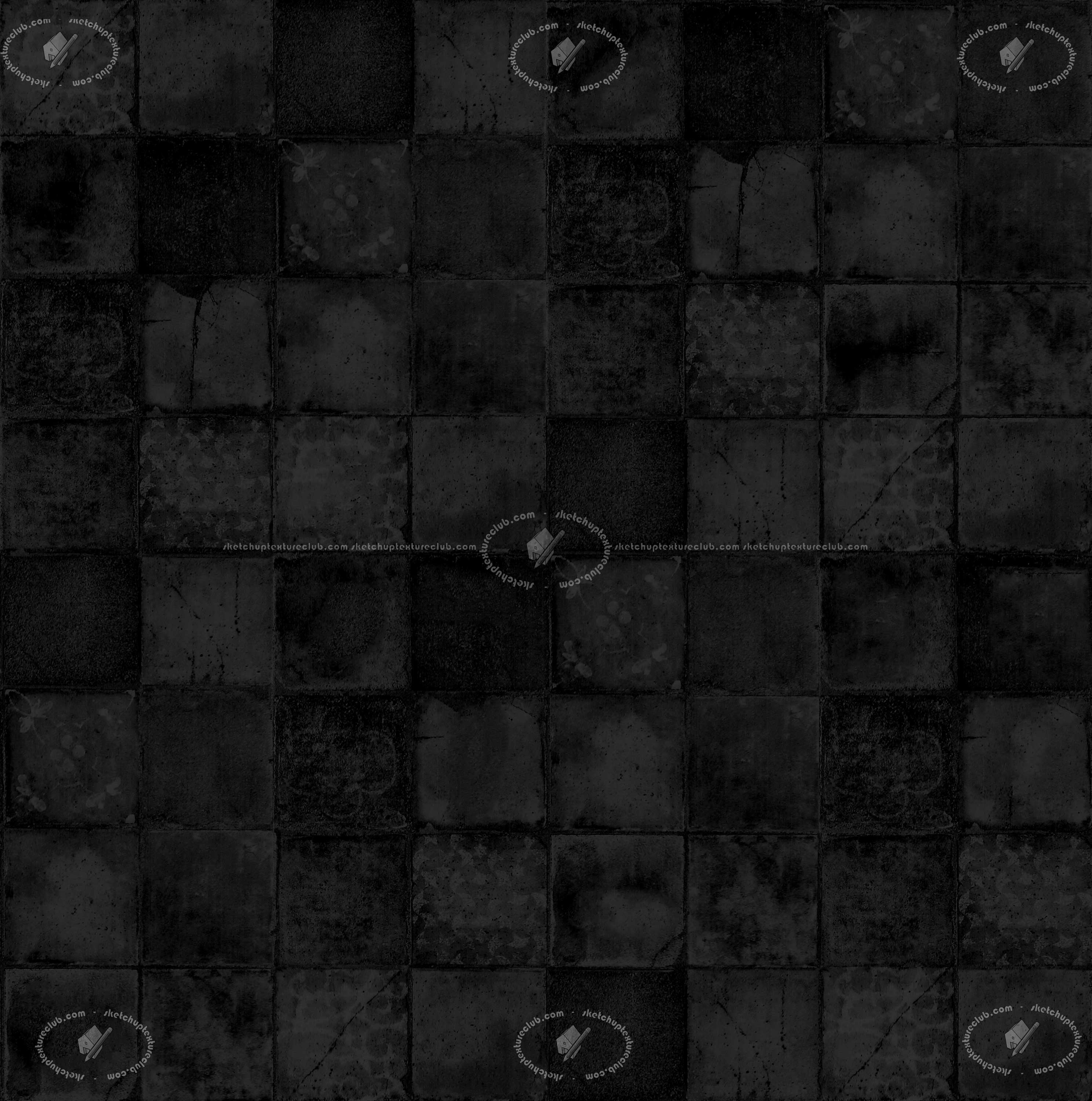 Textures   -   ARCHITECTURE   -   TILES INTERIOR   -   Cement - Encaustic   -   Cement  - Damaged cement concrete tile texture seamless 20848 - Specular