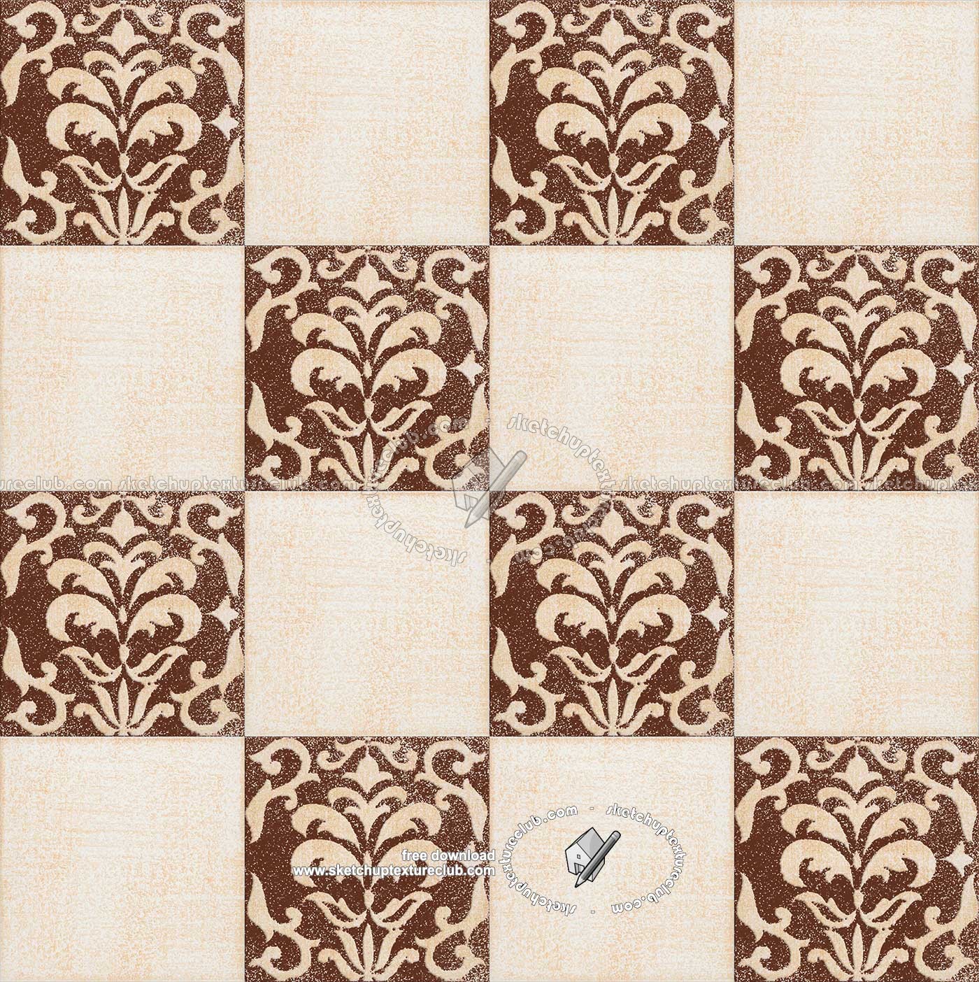 Textures   -   ARCHITECTURE   -   TILES INTERIOR   -   Ornate tiles   -   Mixed patterns  - Relief ornate ceramic tile texture seamless 20343 (seamless)