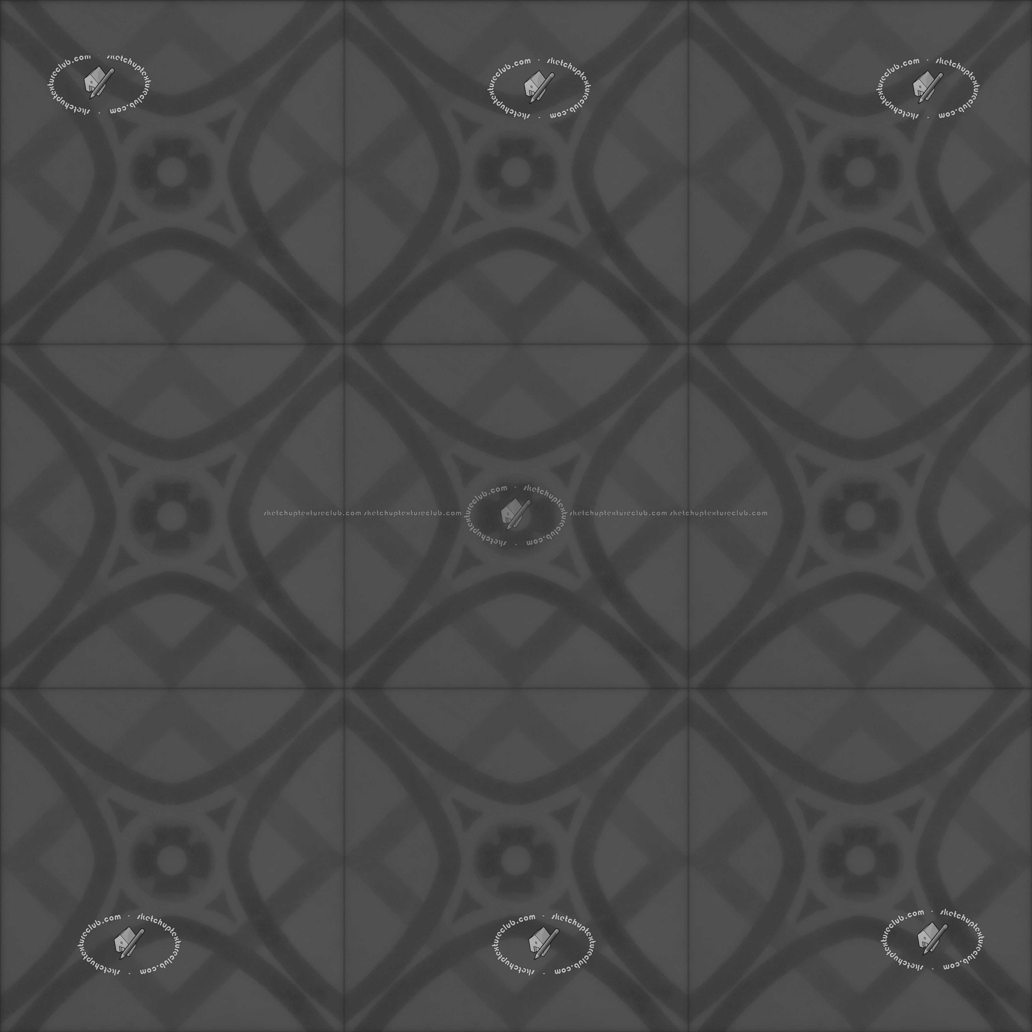 Textures   -   ARCHITECTURE   -   TILES INTERIOR   -   Cement - Encaustic   -   Cement  - Cement concrete tile texture seamless 20875 - Displacement