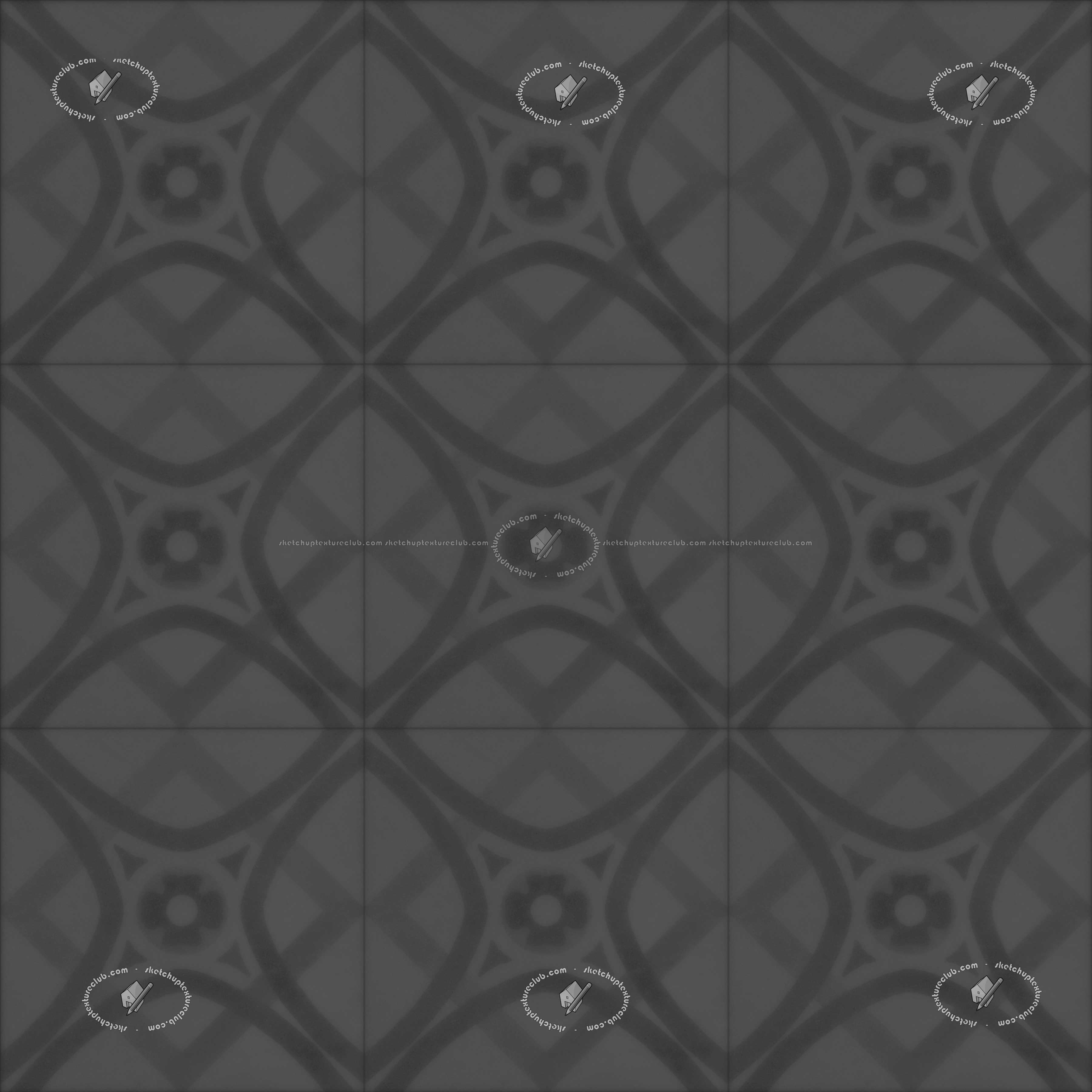 Textures   -   ARCHITECTURE   -   TILES INTERIOR   -   Cement - Encaustic   -   Cement  - Cement concrete tile texture seamless 20876 - Displacement