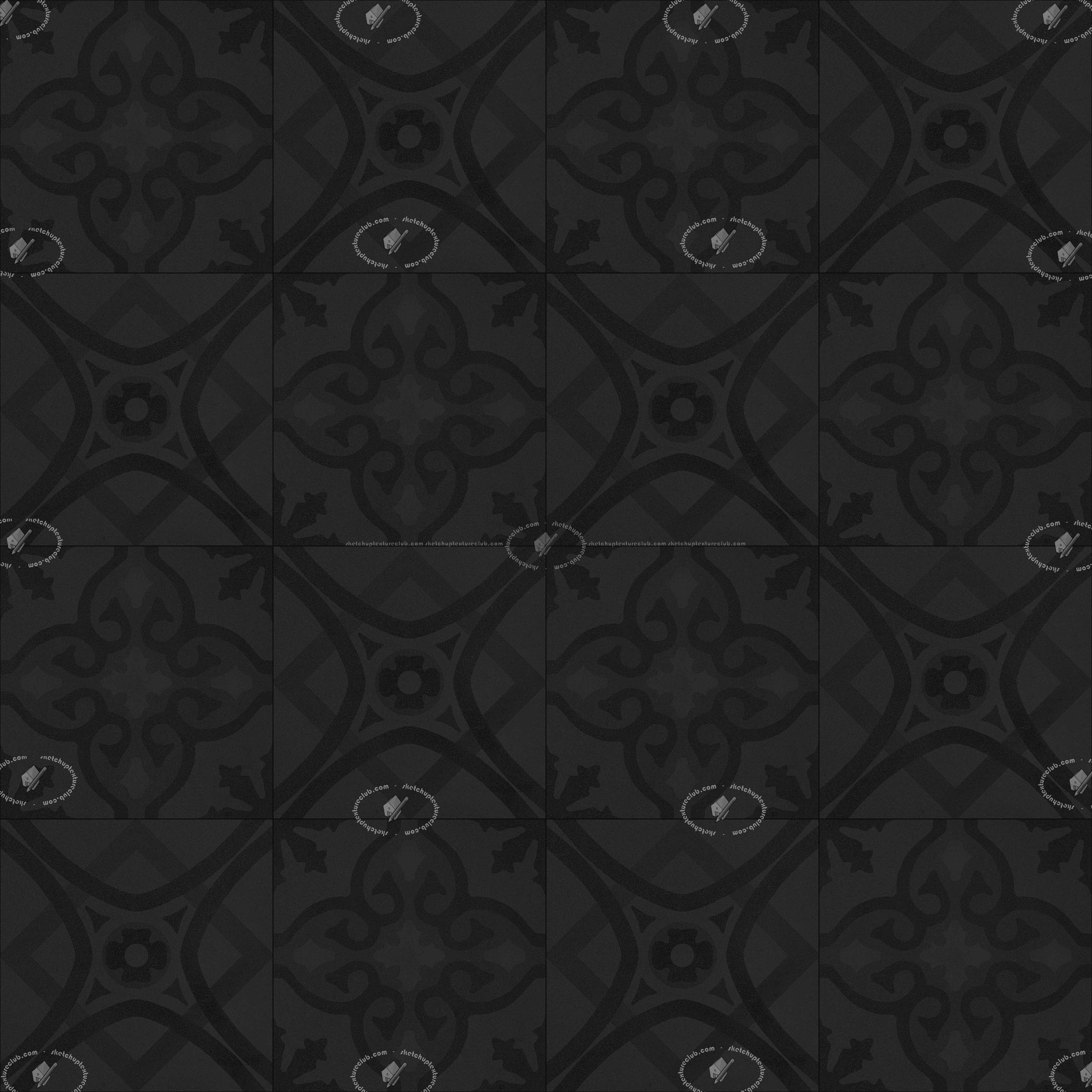 Textures   -   ARCHITECTURE   -   TILES INTERIOR   -   Cement - Encaustic   -   Cement  - Cement concrete tile texture seamless 21050 - Specular