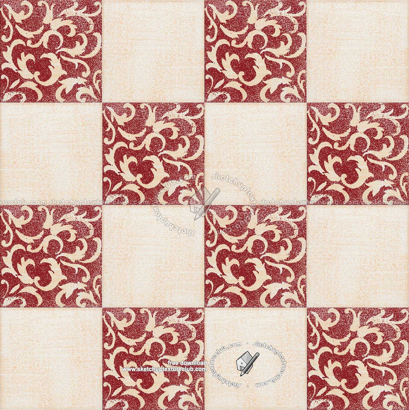 Textures   -   ARCHITECTURE   -   TILES INTERIOR   -   Ornate tiles   -   Mixed patterns  - Ornate ceramic tile texture seamless 20354 (seamless)