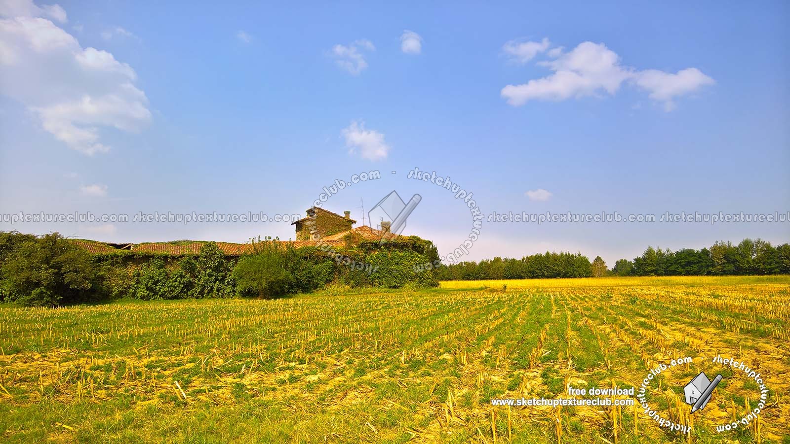 Textures   -   BACKGROUNDS & LANDSCAPES   -   NATURE   -   Countrysides & Hills  - Countryside with old damaged farmhouse landscape 18031