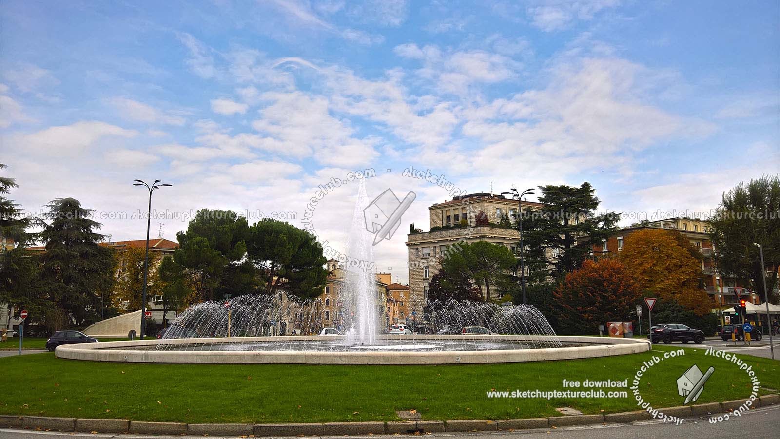 Textures   -   BACKGROUNDS & LANDSCAPES   -   CITY & TOWNS  - Italy urban area whit fountain background 19726