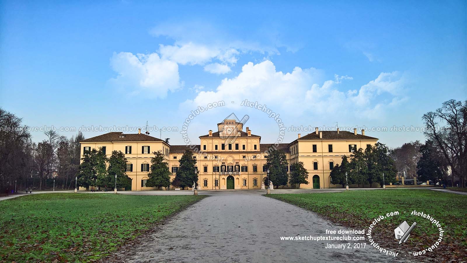 Textures   -   BACKGROUNDS & LANDSCAPES   -   CITY & TOWNS  - Italy parma ducal palace background 20111