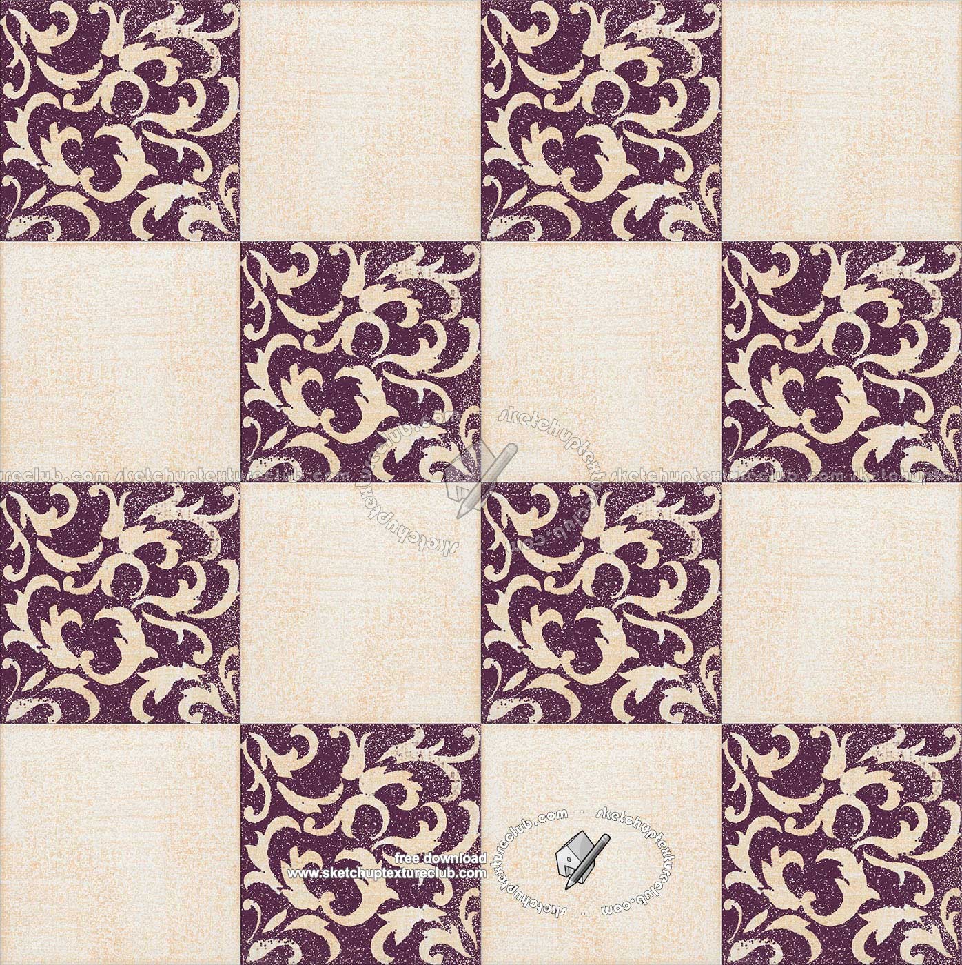 Textures   -   ARCHITECTURE   -   TILES INTERIOR   -   Ornate tiles   -   Mixed patterns  - Ornate ceramic tile texture seamless 20364 (seamless)