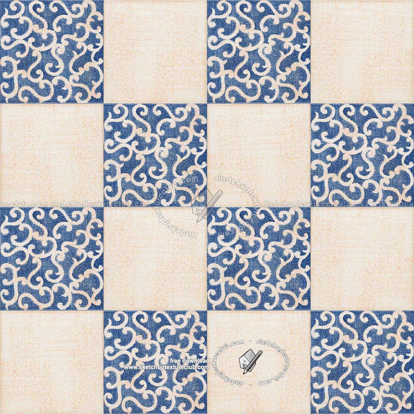 Textures   -   ARCHITECTURE   -   TILES INTERIOR   -   Ornate tiles   -   Mixed patterns  - Ornate ceramic tile texture seamless 20368 (seamless)