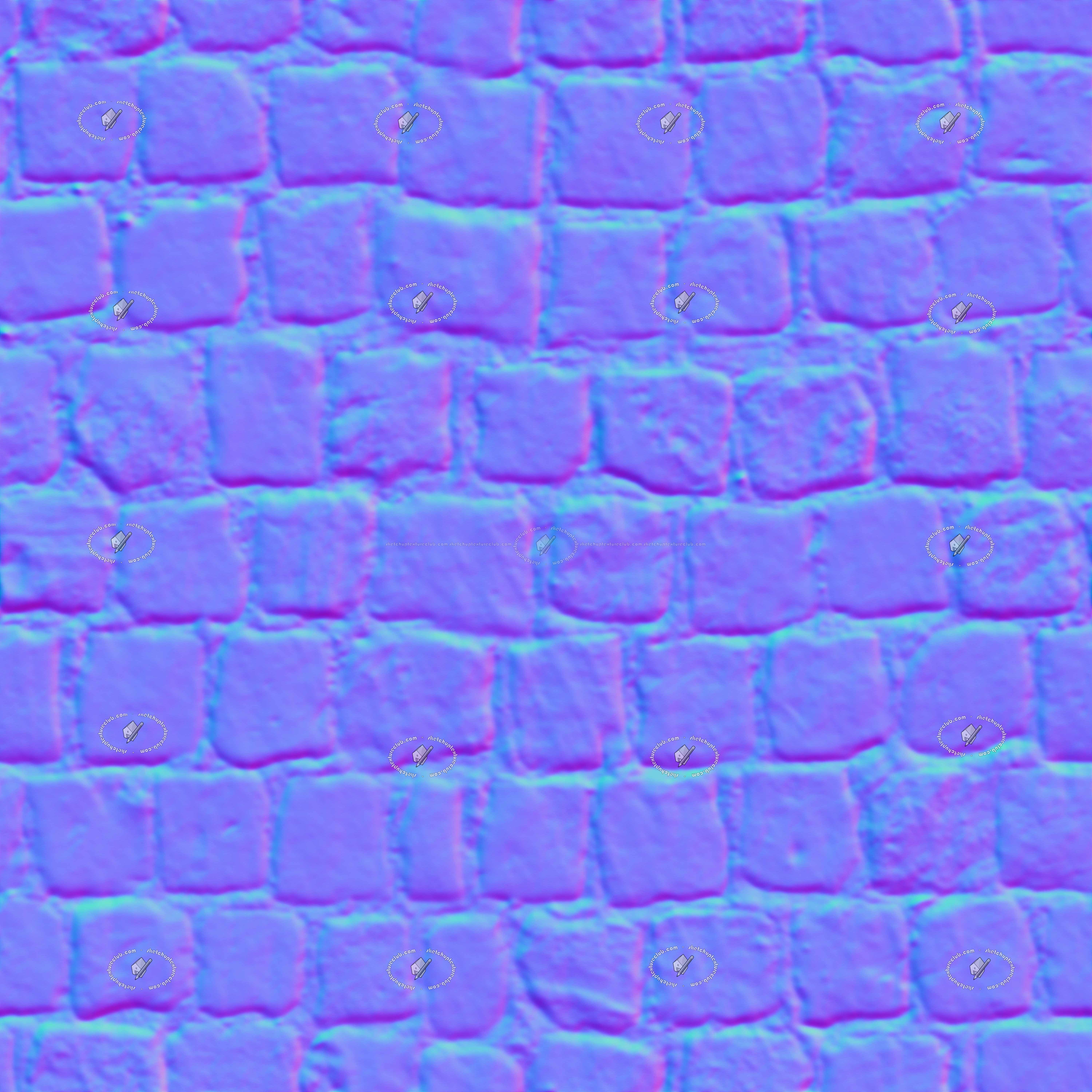 Textures   -   ARCHITECTURE   -   ROADS   -   Paving streets   -   Cobblestone  - Street paving cobblestone texture seamless 21262 - Normal