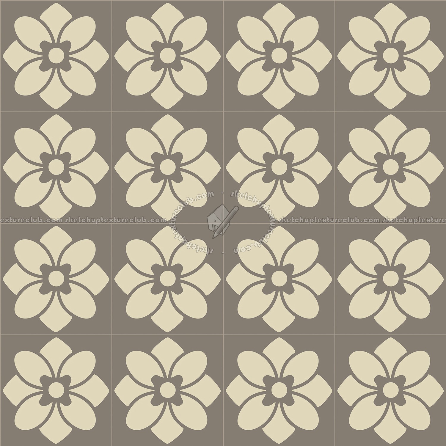Textures   -   ARCHITECTURE   -   TILES INTERIOR   -   Cement - Encaustic   -   Victorian  - Victorian cement floor tile texture seamless 13776 (seamless)