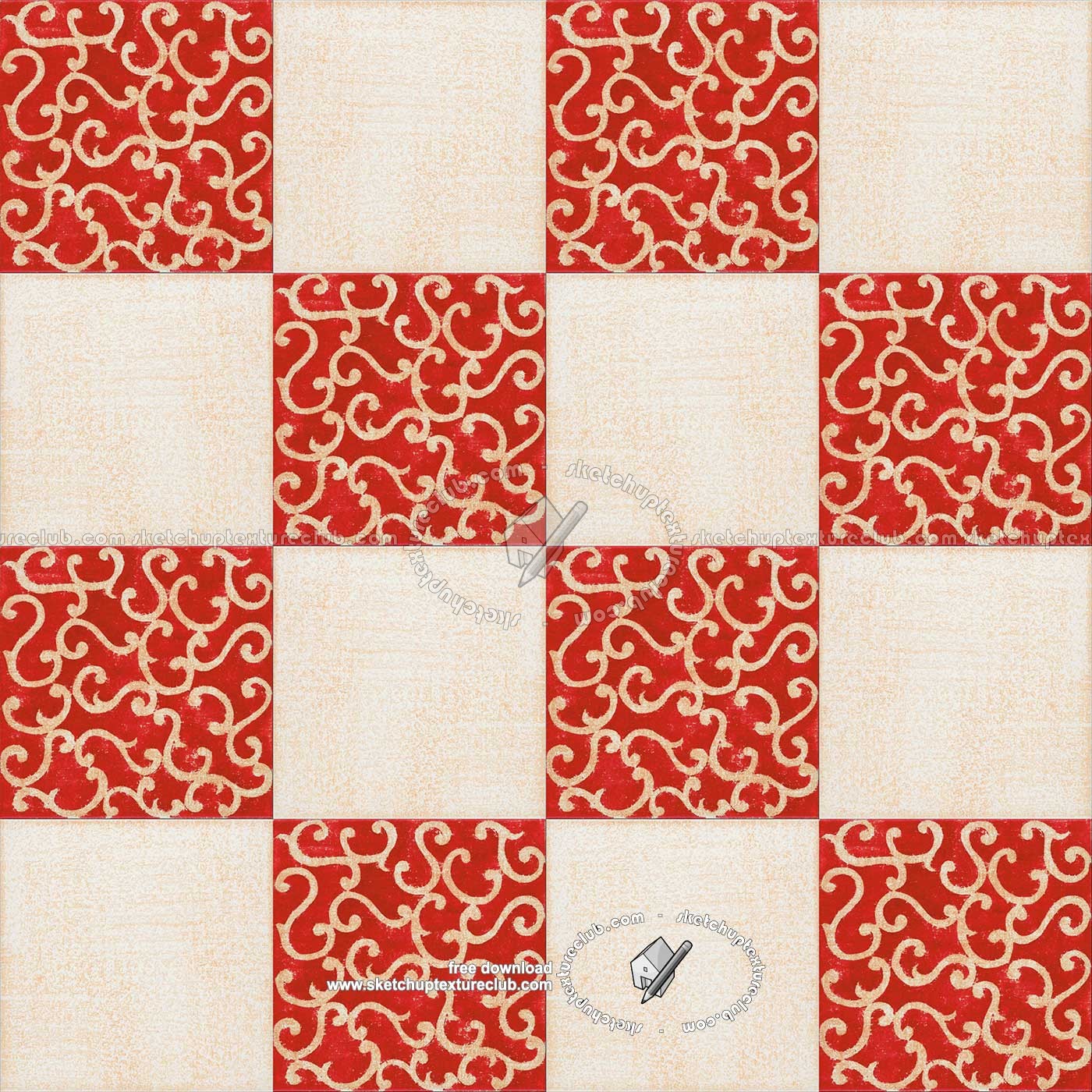 Textures   -   ARCHITECTURE   -   TILES INTERIOR   -   Ornate tiles   -   Mixed patterns  - Ornate ceramic tile texture seamless 20372 (seamless)