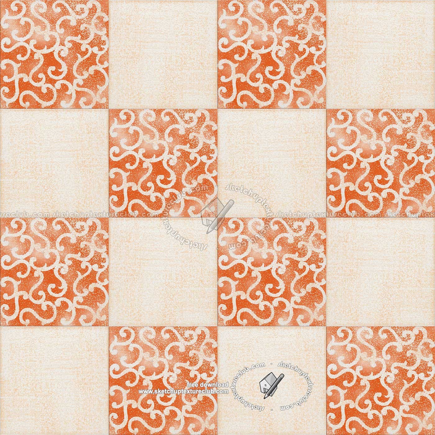 Textures   -   ARCHITECTURE   -   TILES INTERIOR   -   Ornate tiles   -   Mixed patterns  - Ornate ceramic tile texture seamless 20374 (seamless)