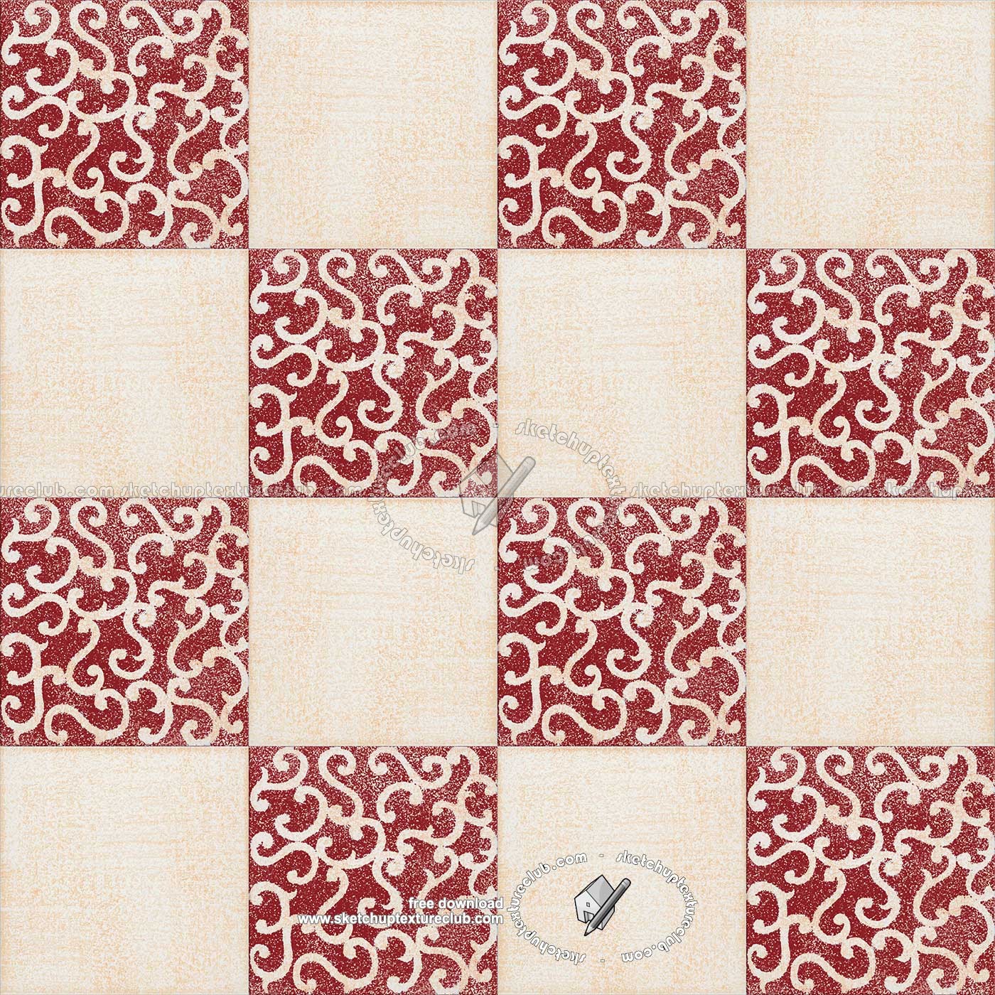 Textures   -   ARCHITECTURE   -   TILES INTERIOR   -   Ornate tiles   -   Mixed patterns  - Ornate ceramic tile texture seamless 20376 (seamless)