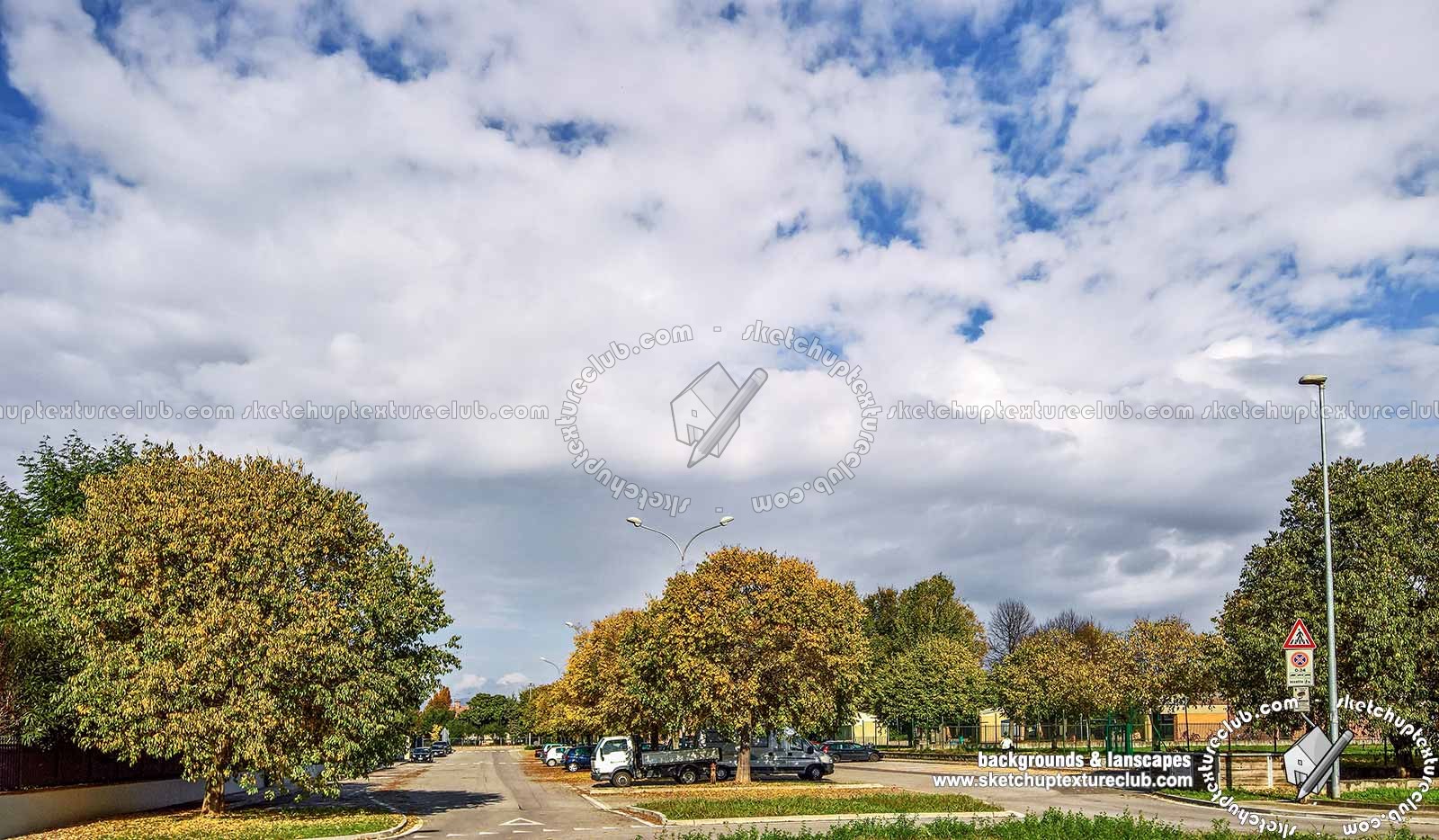 Textures   -   BACKGROUNDS & LANDSCAPES   -   CITY & TOWNS  - Italy urban area with autumn trees landscape 21041