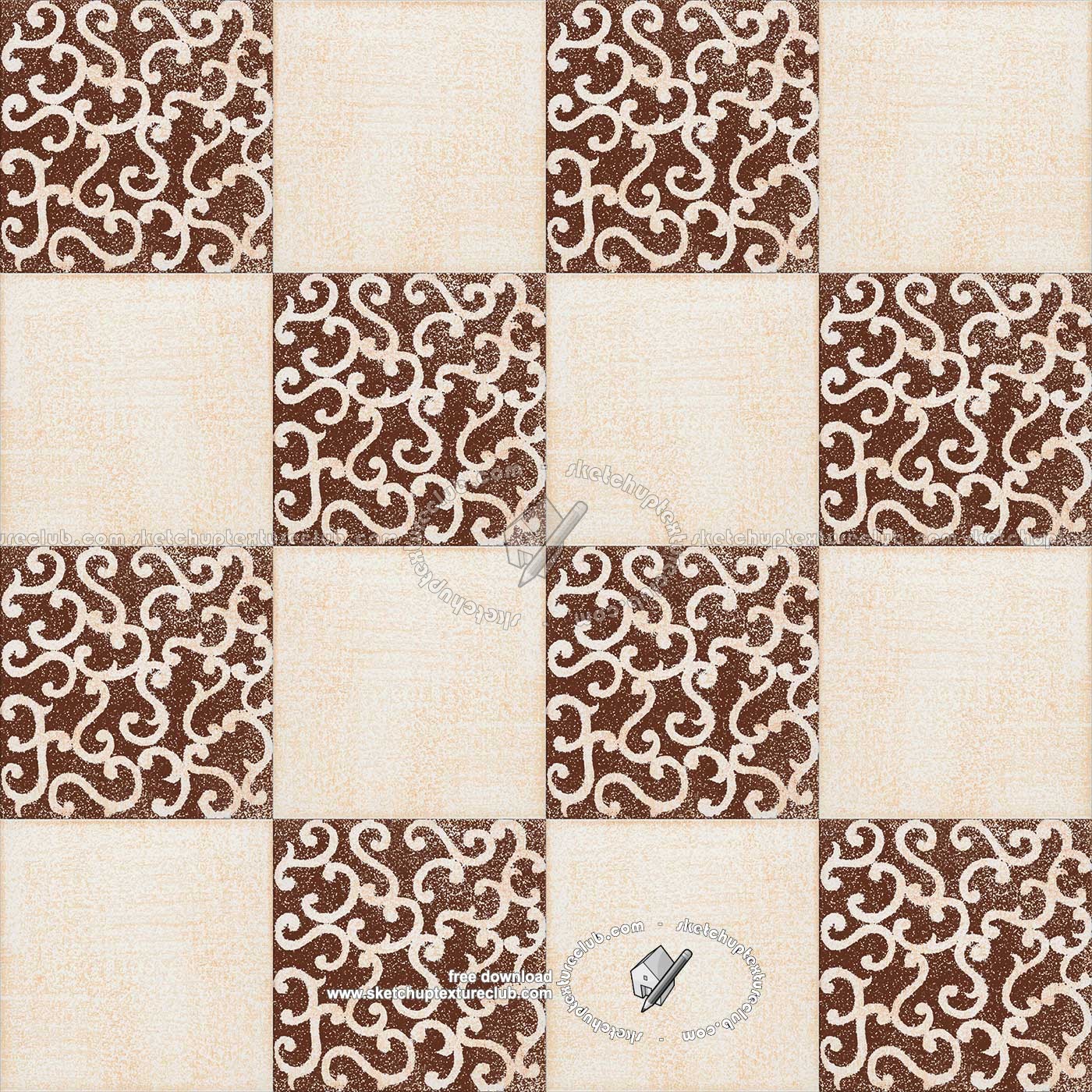 Textures   -   ARCHITECTURE   -   TILES INTERIOR   -   Ornate tiles   -   Mixed patterns  - Ornate ceramic tile texture seamless 20378 (seamless)