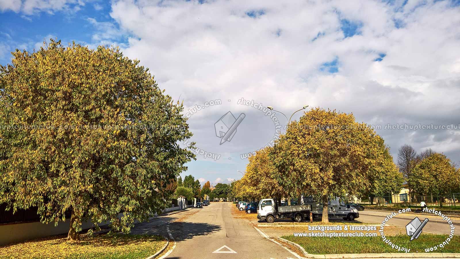 Textures   -   BACKGROUNDS & LANDSCAPES   -   CITY & TOWNS  - Italy urban area with autumn trees landscape 21042