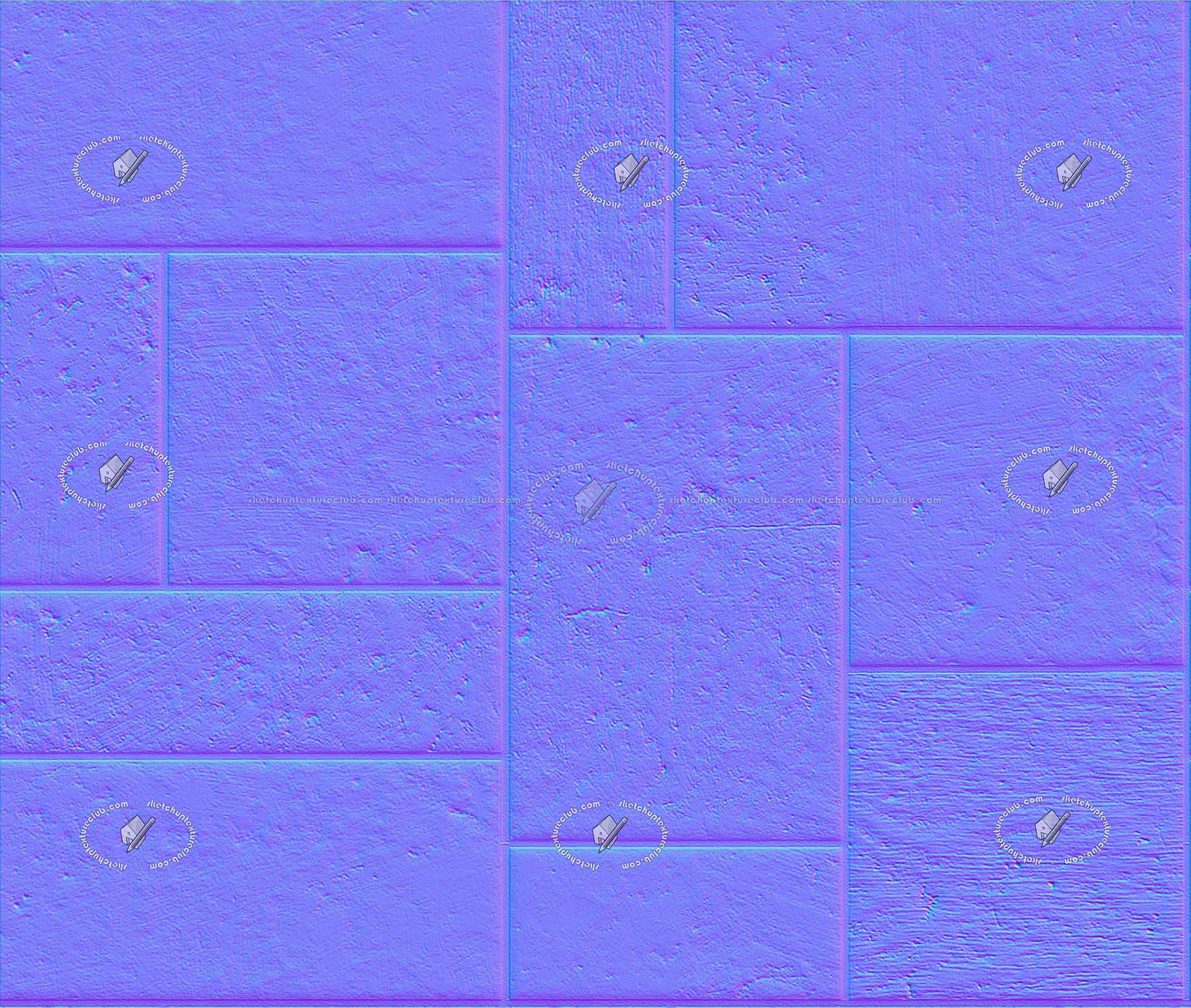 Textures   -   ARCHITECTURE   -   PAVING OUTDOOR   -   Pavers stone   -   Blocks mixed  - Pavers stone mixed size texture seamless 21200 - Normal